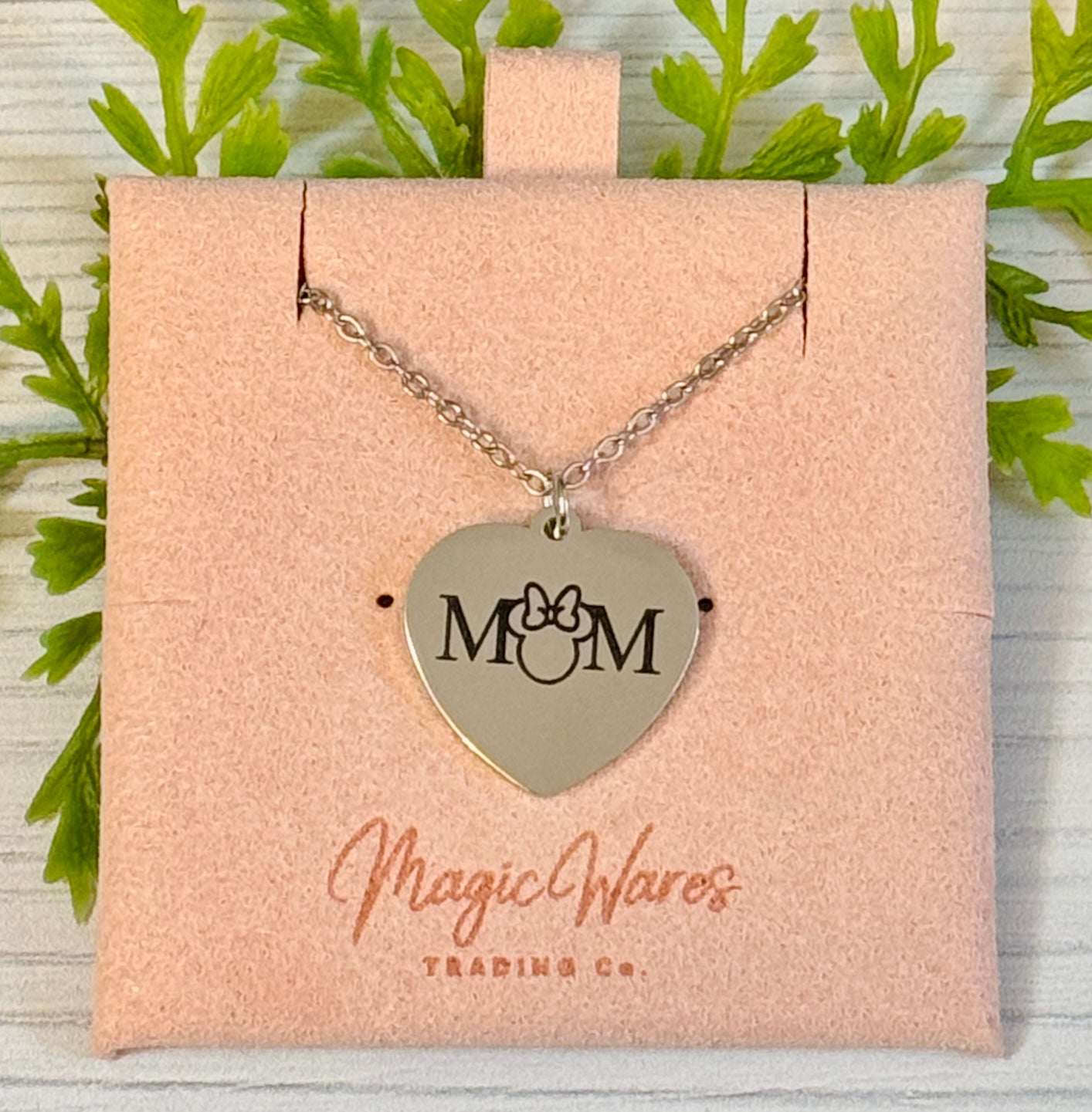 Mom Engraved Stainless Steel Necklace, Silver or Gold Laser Engraved Necklace, Most Magical Mom Necklace, Gift for Mom, Mothers Day Gift