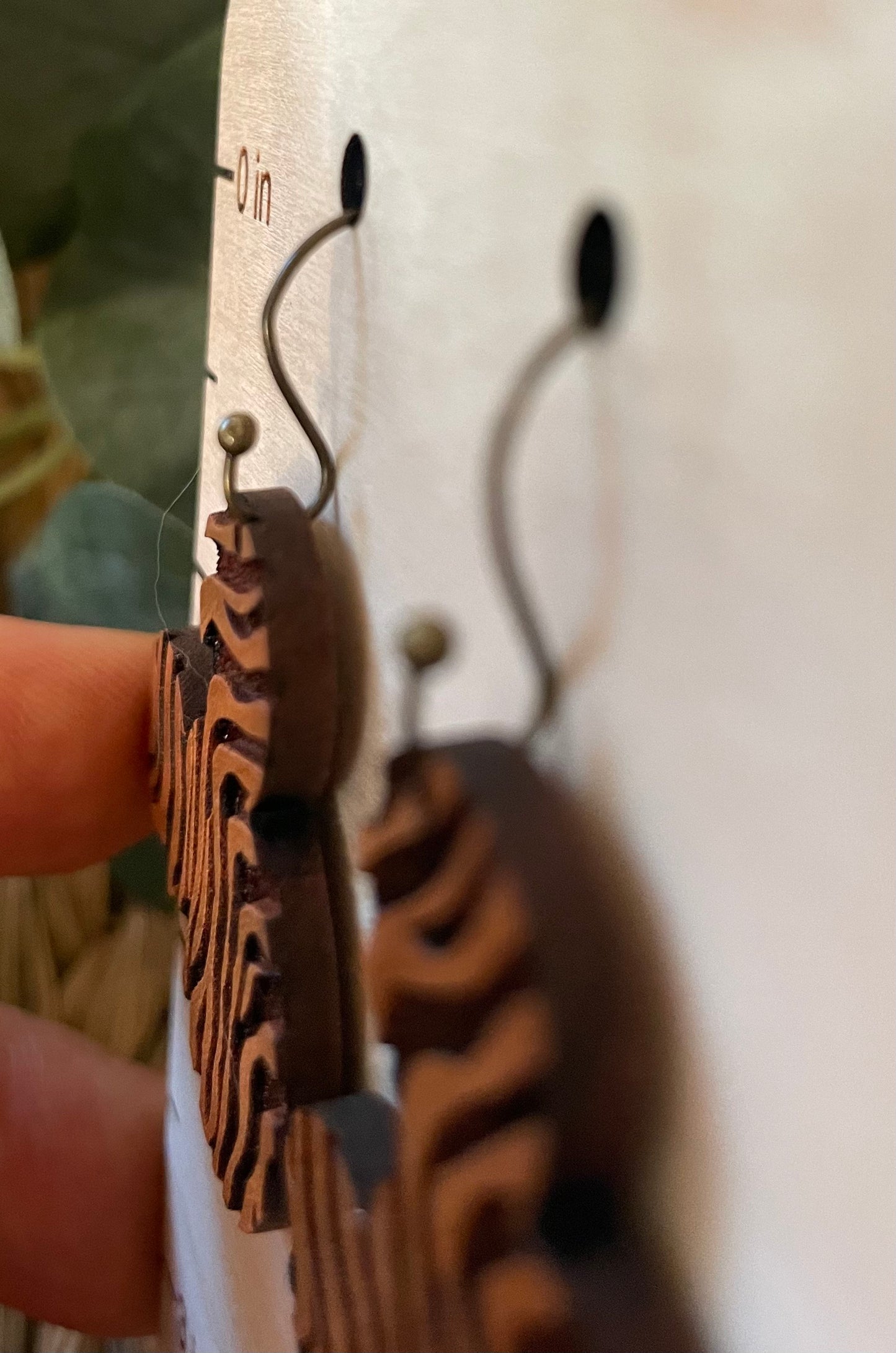 Mandala Mouse, Laser Cut and Engraved Cherry Wood Dangle Earrings, Made to order, Glowforge laser cut
