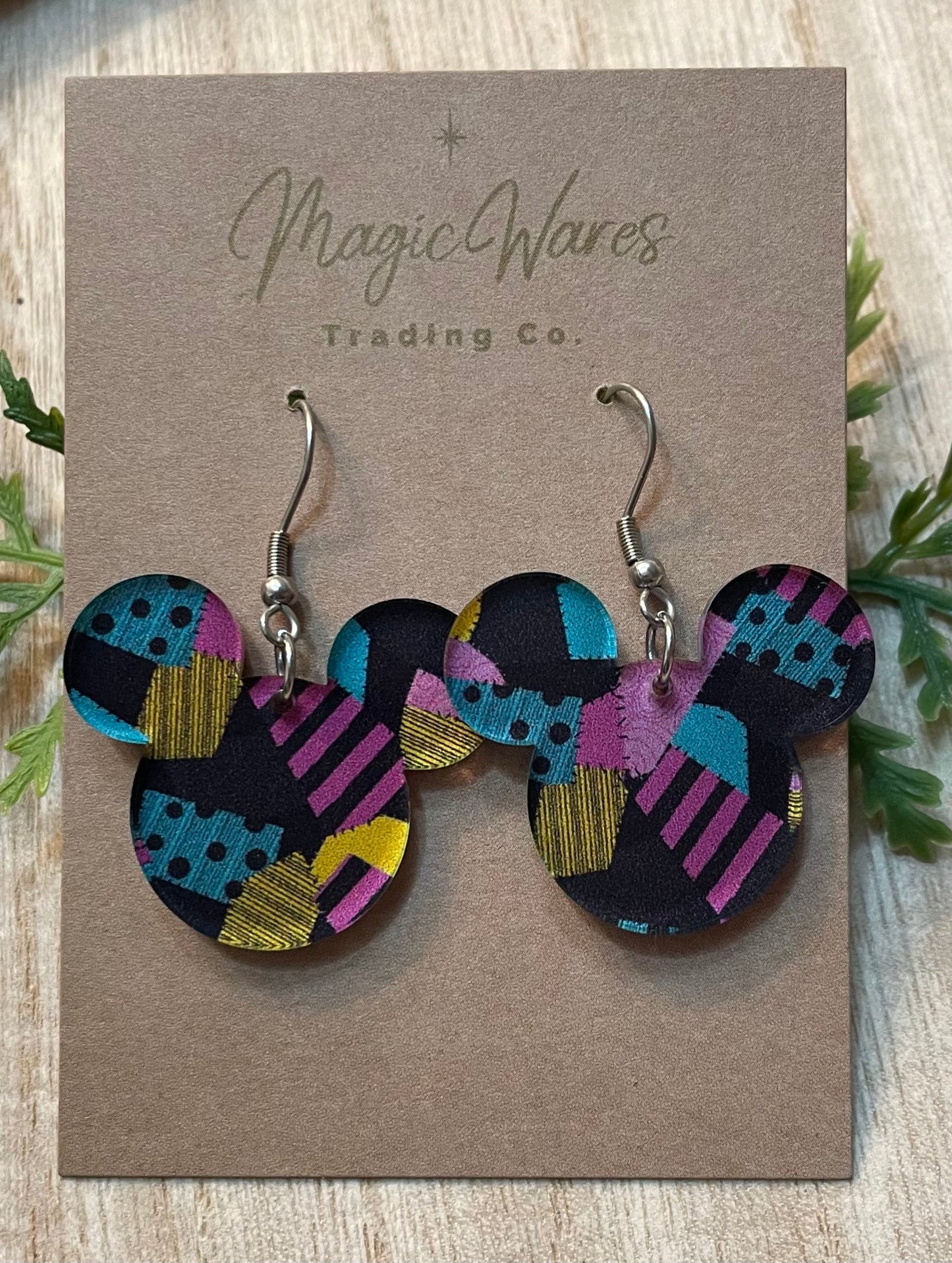 Sally, Laser Cut, Multi Color patterned Crystal Acrylic Earrings, Dangle Earrings, Made to order, Glowforge Earrings