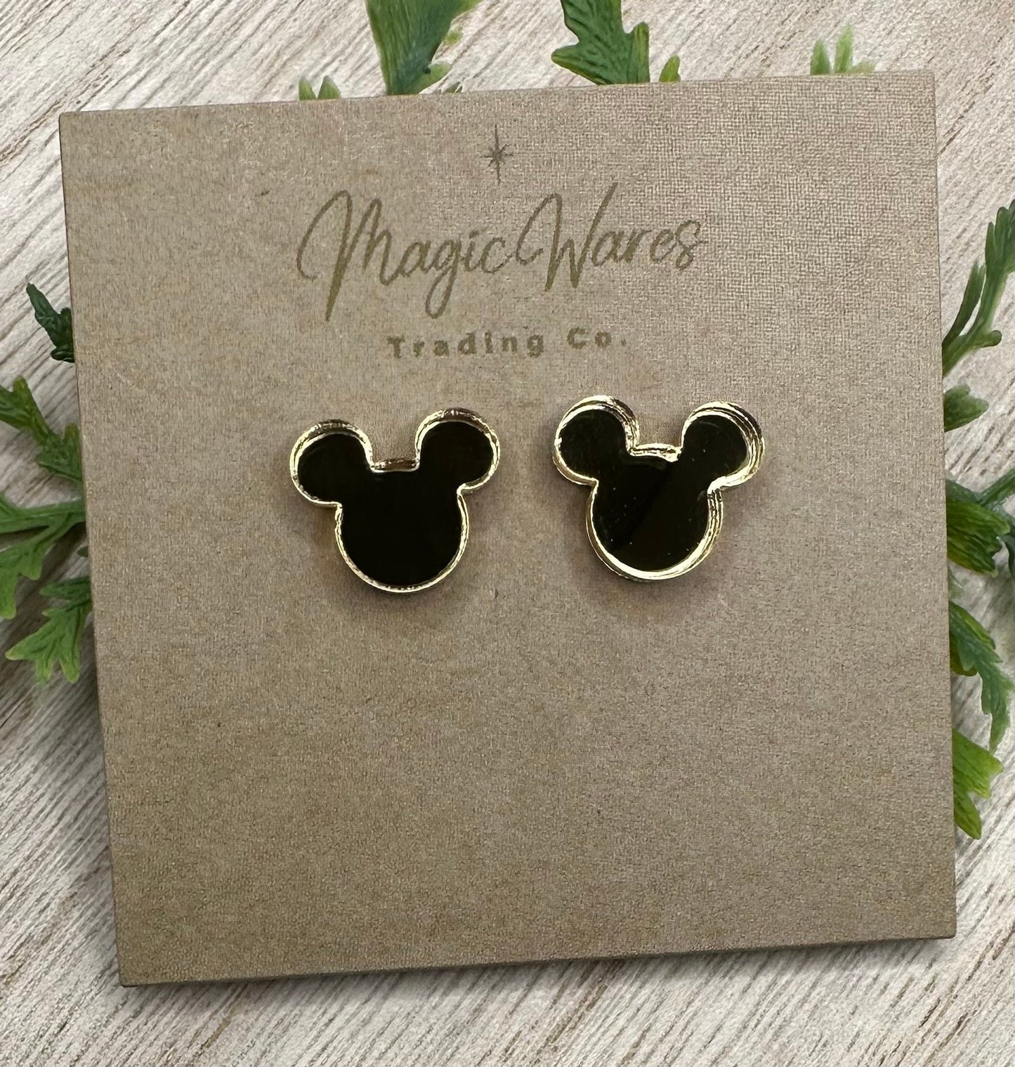 Gold Mirror Studs, Gold Mirror acrylic Laser cut post style earrings, St Patricks earrings Mardi Gras Earrings Gold Mirror earrings