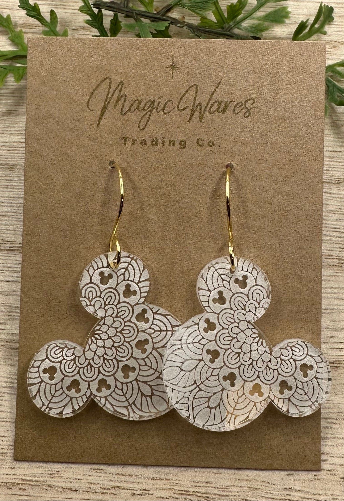 Mandala Crystal, Engraved Crystal Acrylic Earrings, Made to order, Laser Engraved, Glowforge Earrings