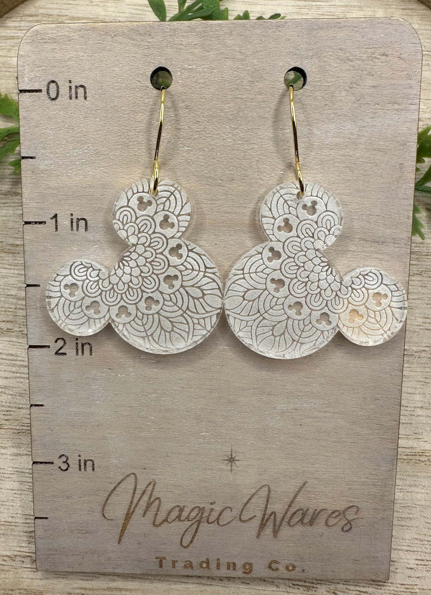 Mandala Crystal, Engraved Crystal Acrylic Earrings, Made to order, Laser Engraved, Glowforge Earrings
