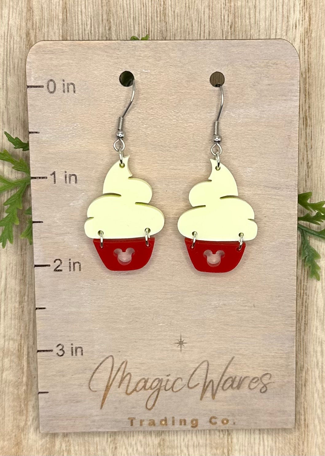 Pineapple Whip, Laser cut Acrylic Earrings, Dangle Earrings, Park Food inspired, Glowforge Earrings, Dole whip
