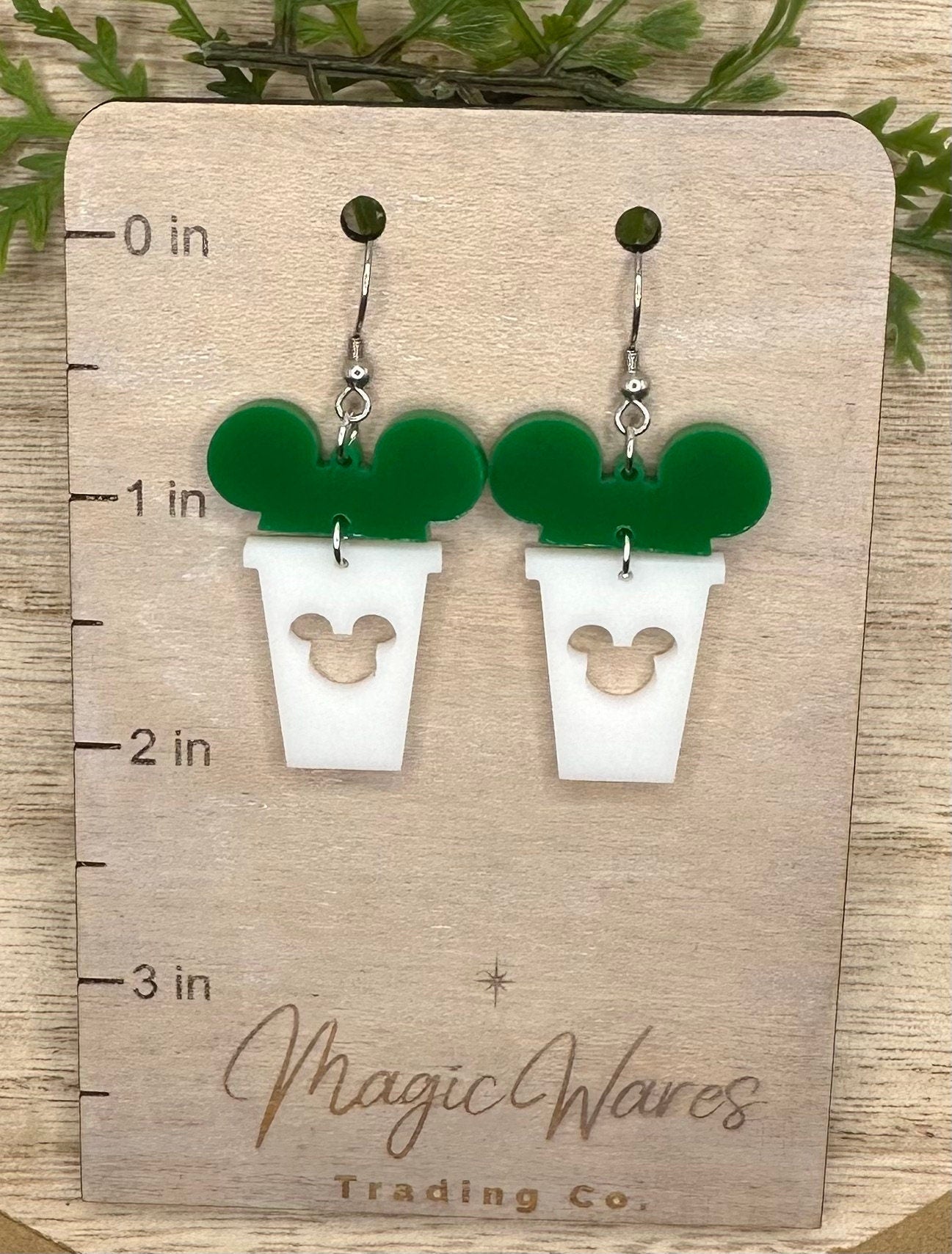 Pumpkin Spice Glitter Mouse ears Coffee cup, Laser cut Orange glitter and White Acrylic Earrings Fall Earrings PSL Cup Earrings