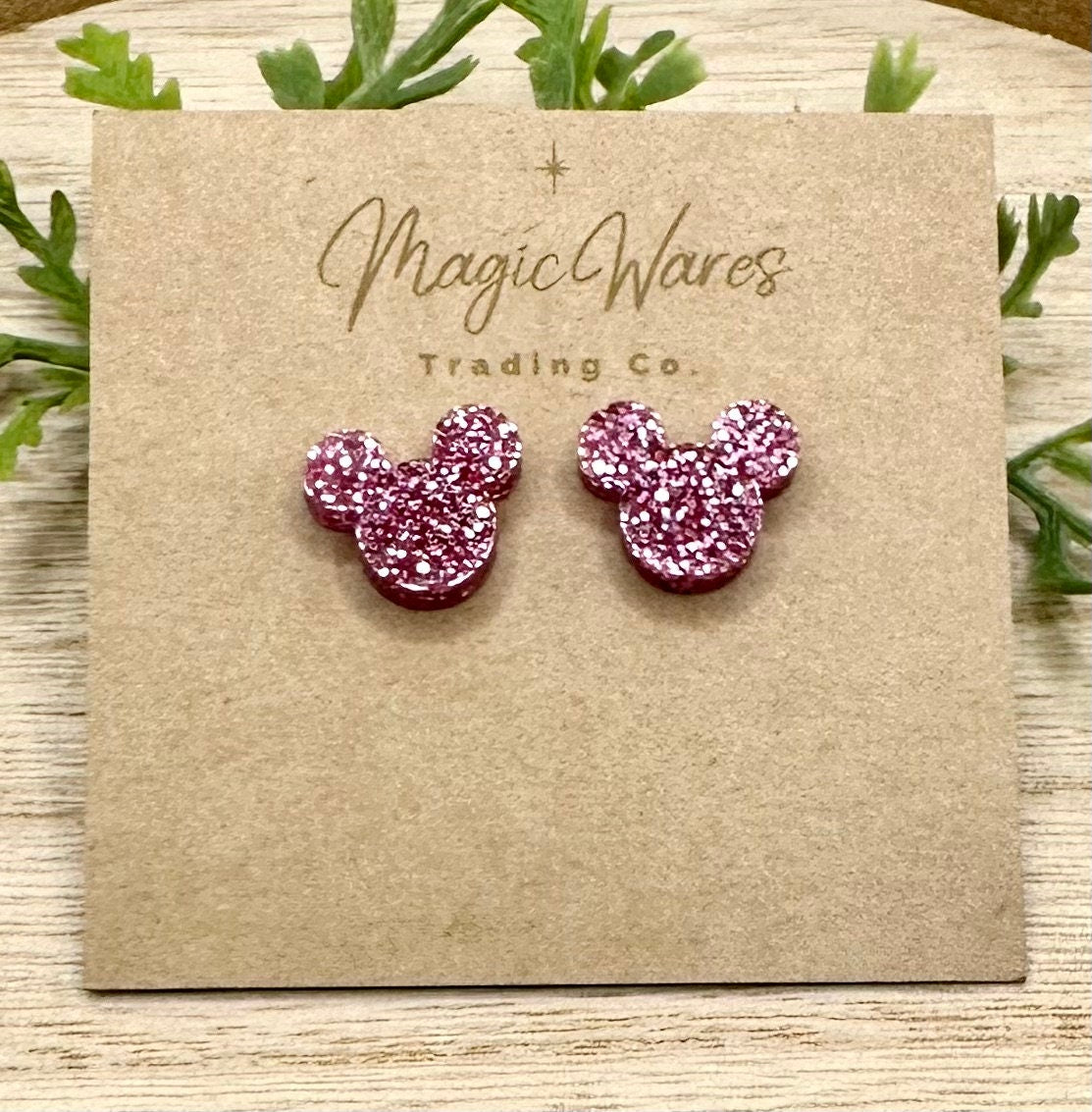 Pink Glitter Stud, Laser cut Earrings, Made to order, Laser Engraved, Pierced Earlobe, Stainless Steel, Post earrings