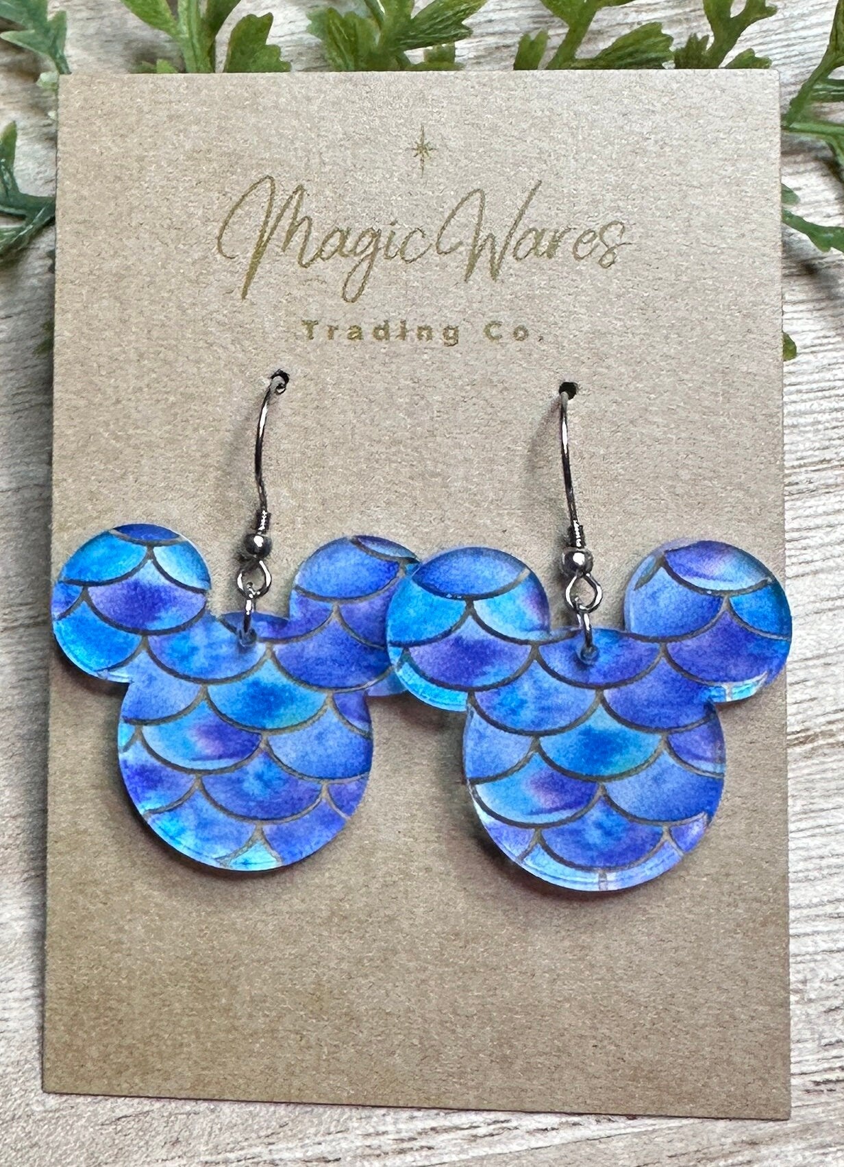 Mermaid Laser cut Acrylic Earrings Mermaid Pattern Crystal Acrylic Earrings Summer earrings Mermaid princess inspired earrings