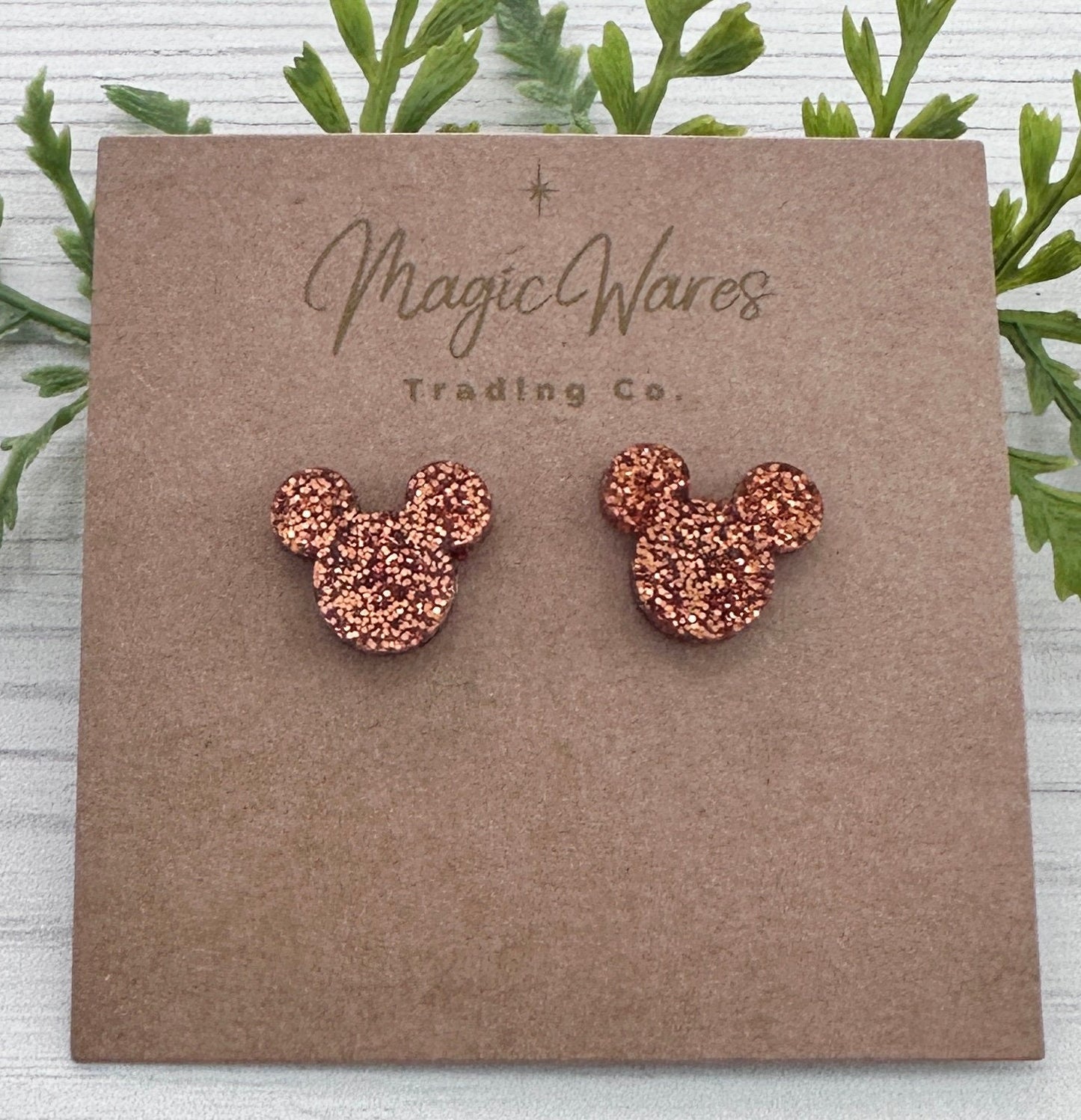 Pumpkin Spice Glitter Stud, Mouse head shaped glitter Post Laser cut Earrings Pierced Earlobe Stainless Steel Post earrings glitter earrings