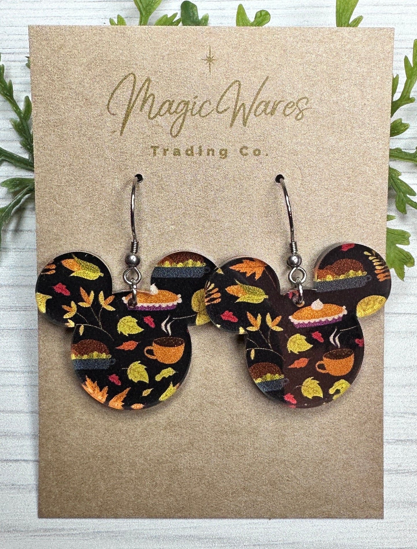 Thanksgiving Pattern Crystal Acrylic Earrings, Fall earrings Autumn Earrings Laser cut lightweight acrylic earrings Hypoallergenic