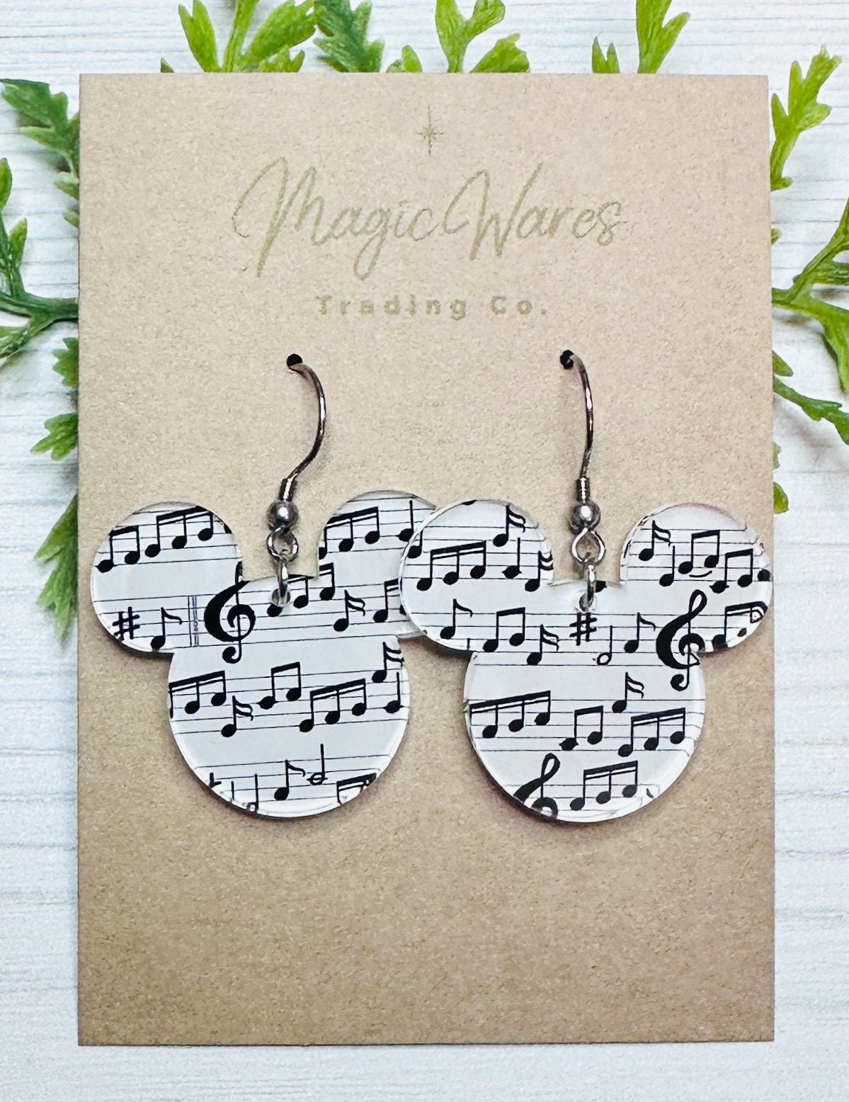 Sheet Music Laser Cut Crystal Acrylic Earrings Dangle Earrings Music earrings teacher gift earrings