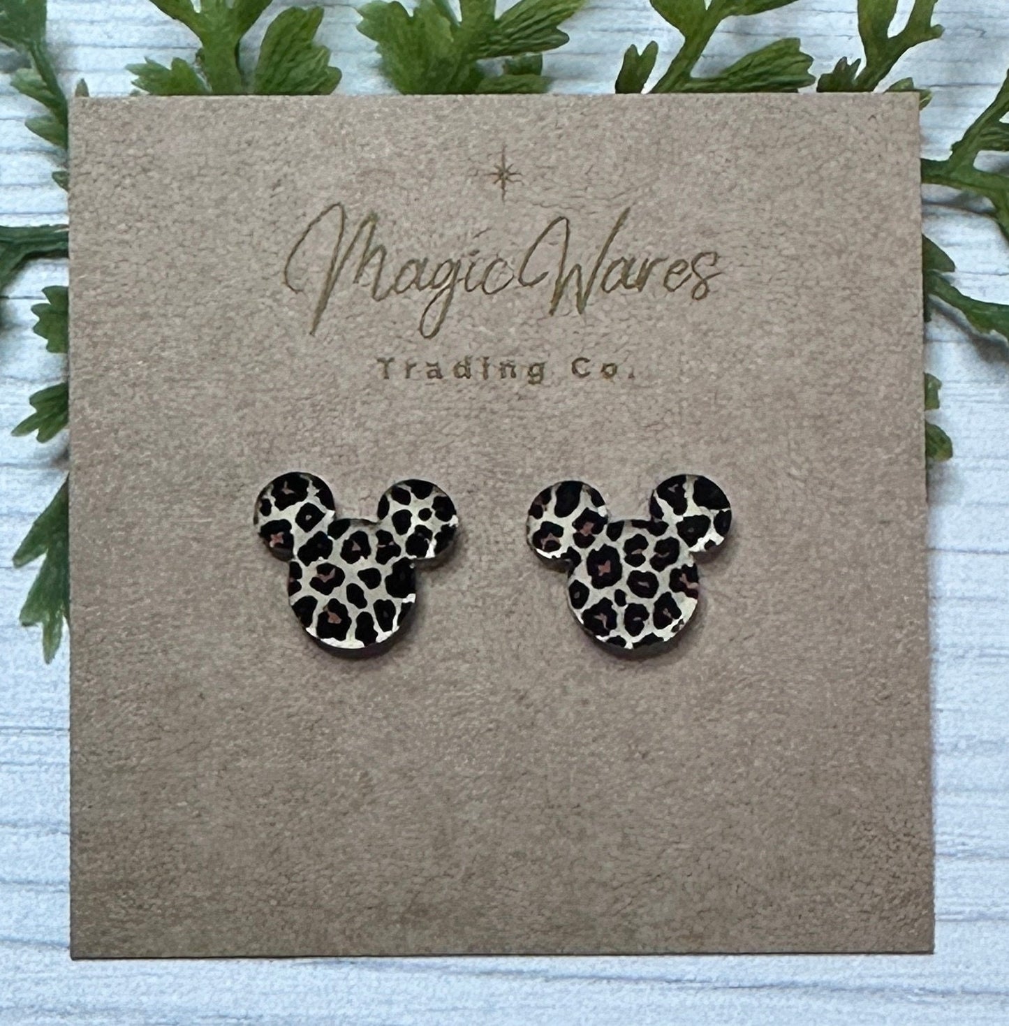 Leopard Stud Laser cut Crystal Acrylic Earrings Pierced earlobe hypoallergenic post back, Animal Kingdom Earrings Leopard post earrings