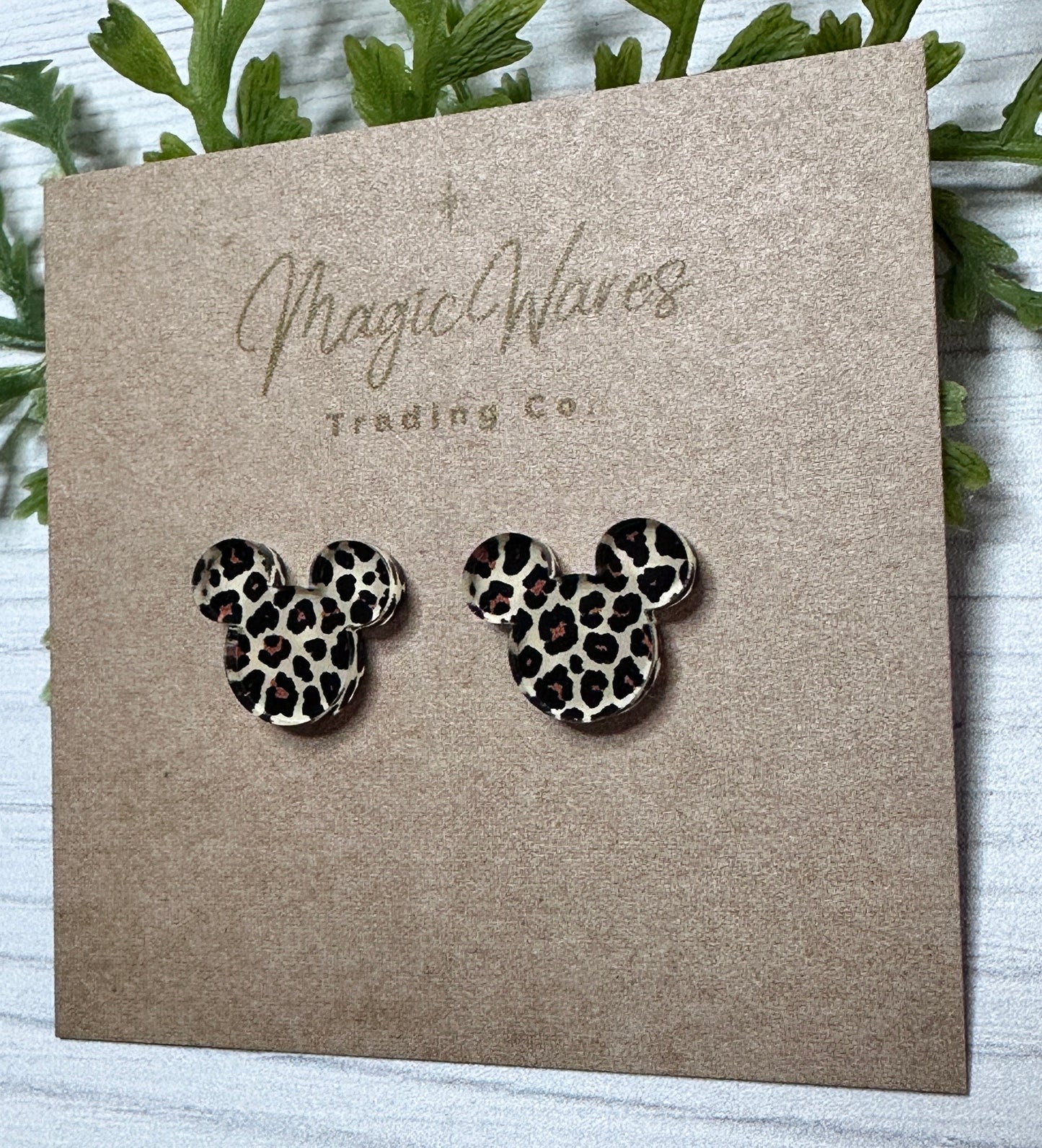 Leopard Stud Laser cut Crystal Acrylic Earrings Pierced earlobe hypoallergenic post back, Animal Kingdom Earrings Leopard post earrings