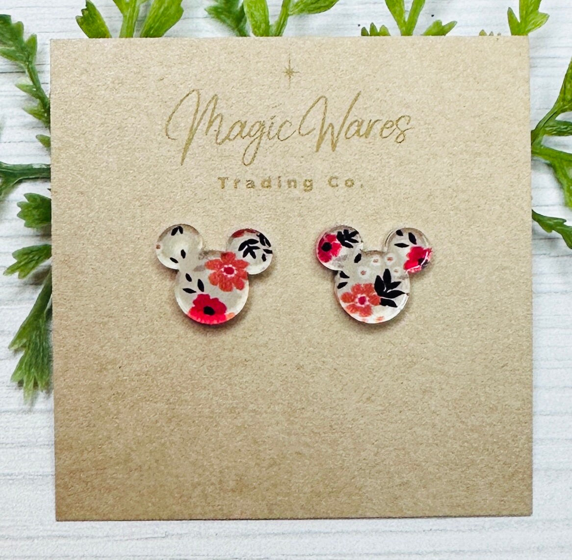 Gray Floral Stud, Light Gray and Floral pattern crystal acrylic, Laser cut Post Earrings Pierced earlobe stud earrings