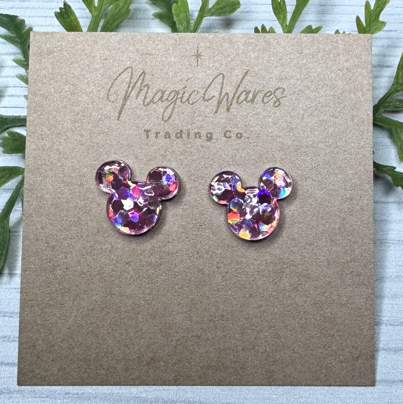 Chunky Pink Hex Glitter Stud Earrings Pink Glitter, Laser Cut Post Earrings Pierced Earlobe Glitter Post earrings Valentines Day earrings