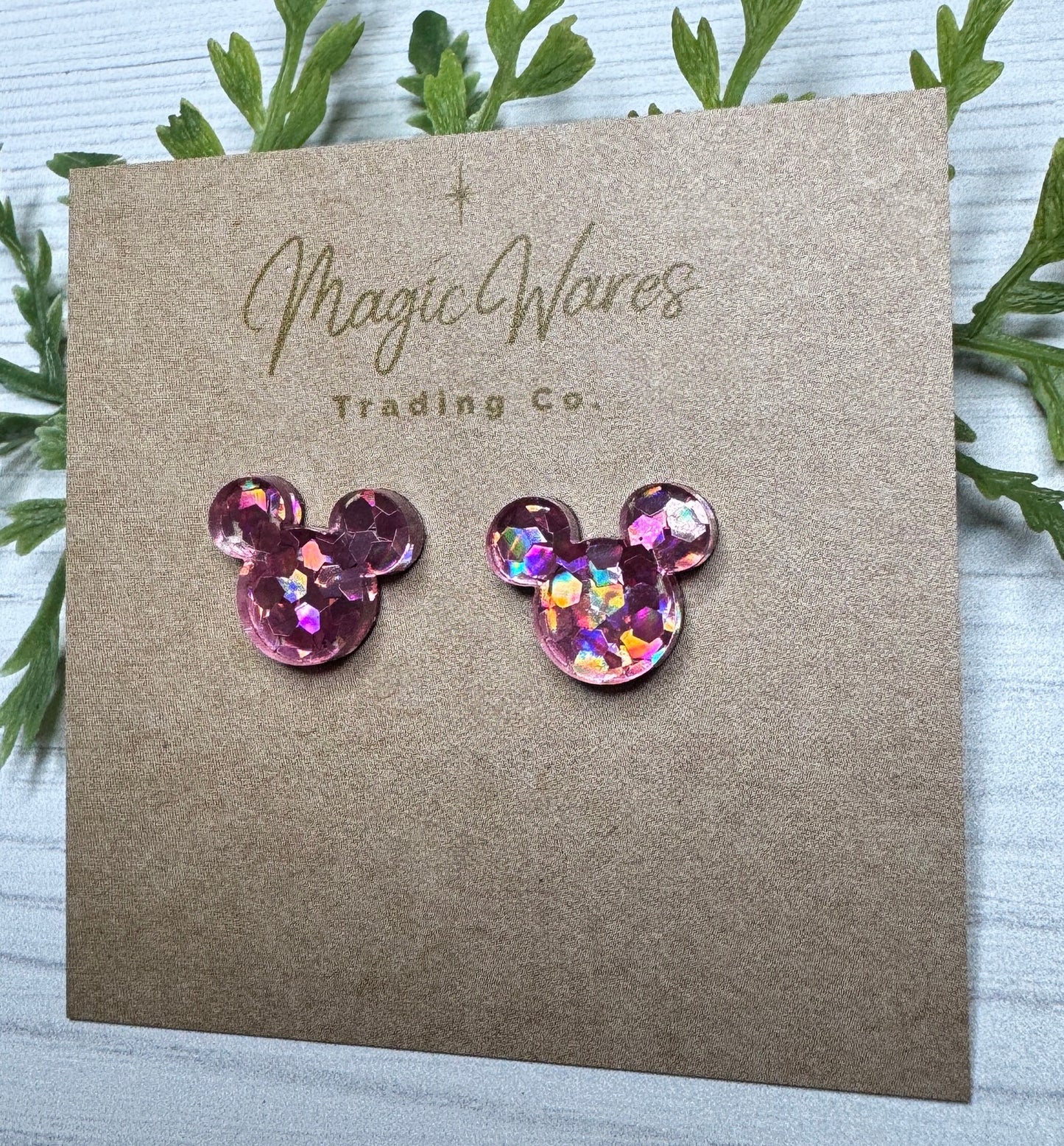 Chunky Pink Hex Glitter Stud Earrings Pink Glitter, Laser Cut Post Earrings Pierced Earlobe Glitter Post earrings Valentines Day earrings