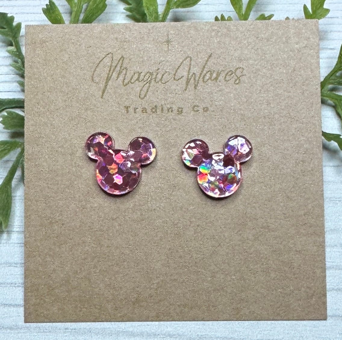 Chunky Pink Hex Glitter Stud Earrings Pink Glitter, Laser Cut Post Earrings Pierced Earlobe Glitter Post earrings Valentines Day earrings