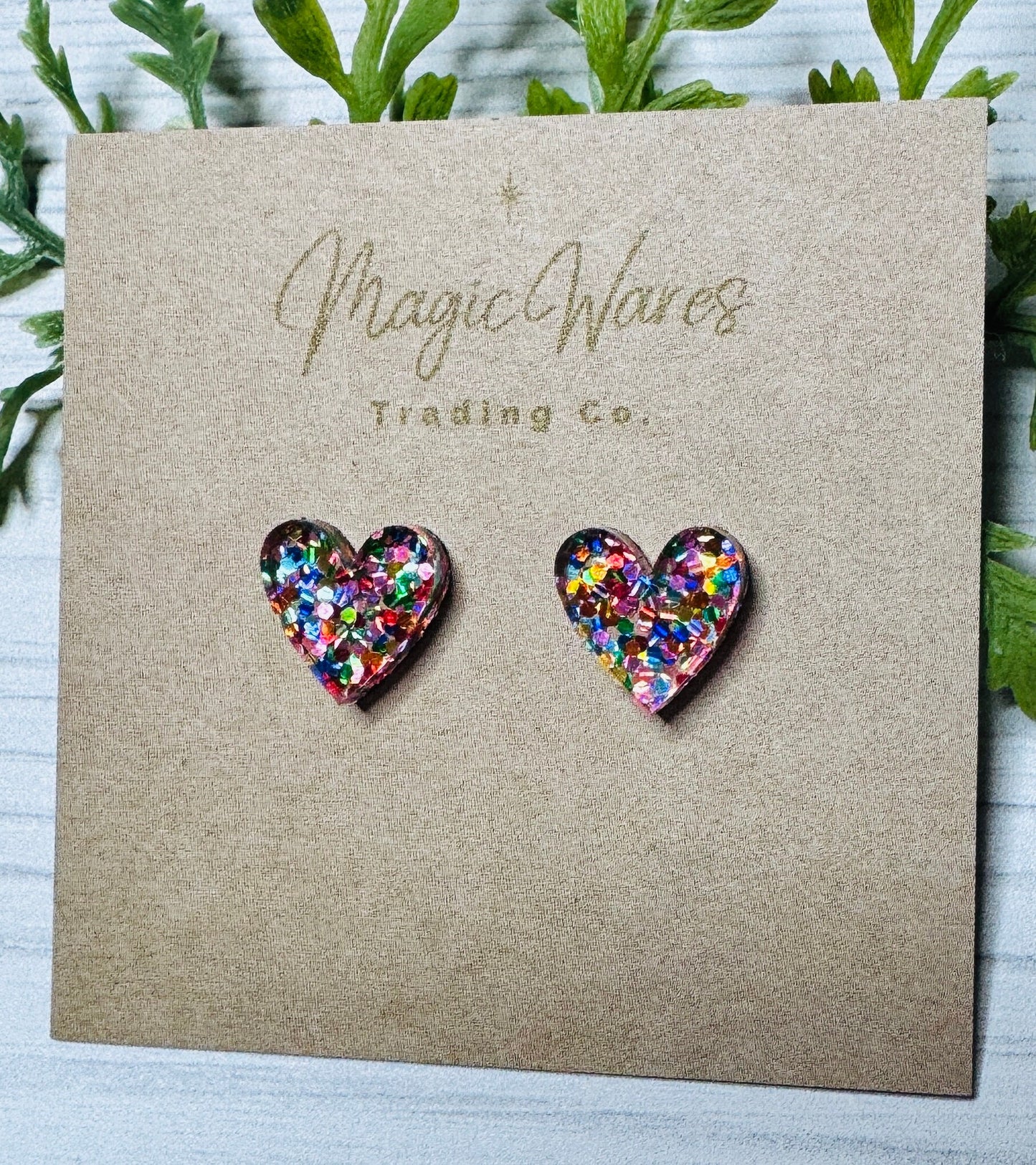 Heart Stud Earrings Confetti Glitter Laser Cut Glitter Acrylic Post Earrings Pierced Earlobe Glitter Valentines Day earrings hypoallergenic