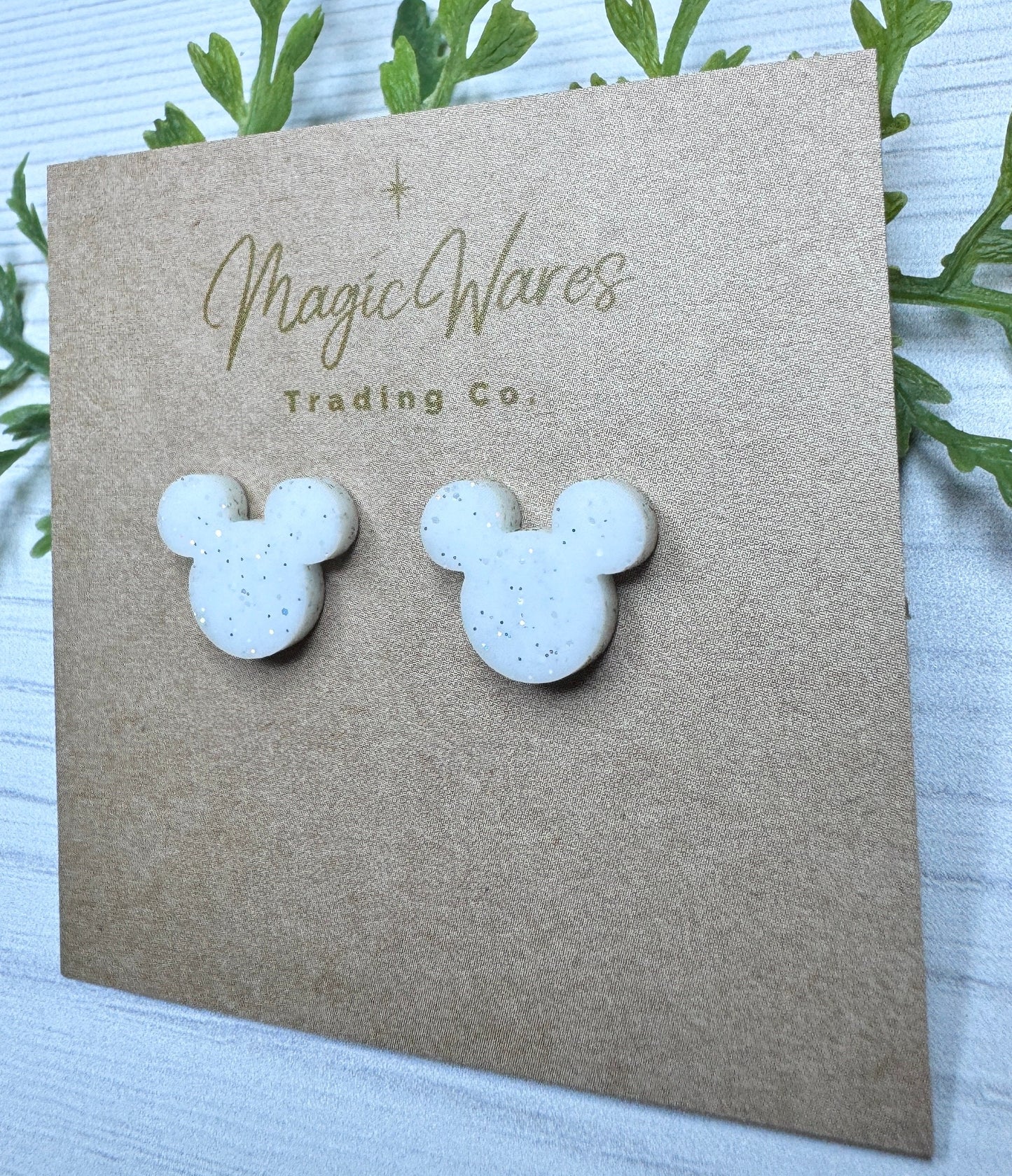 White Glitter Stud Earrings White with Glitter acrylic, Laser Cut Post Earrings Pierced Earlobe Glitter Post earrings