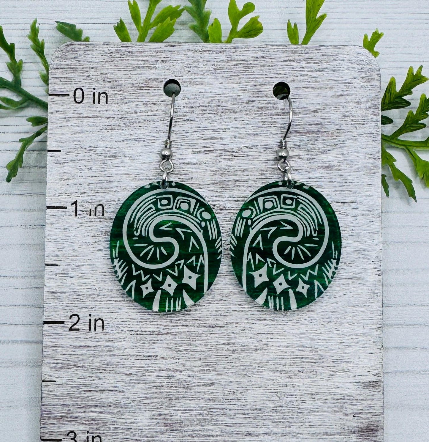 Heart of TeFiti Moana Inspired Laser Cut Earrings Engraved Green Translucent Crystal Acrylic Dangle Earrings beach earrings