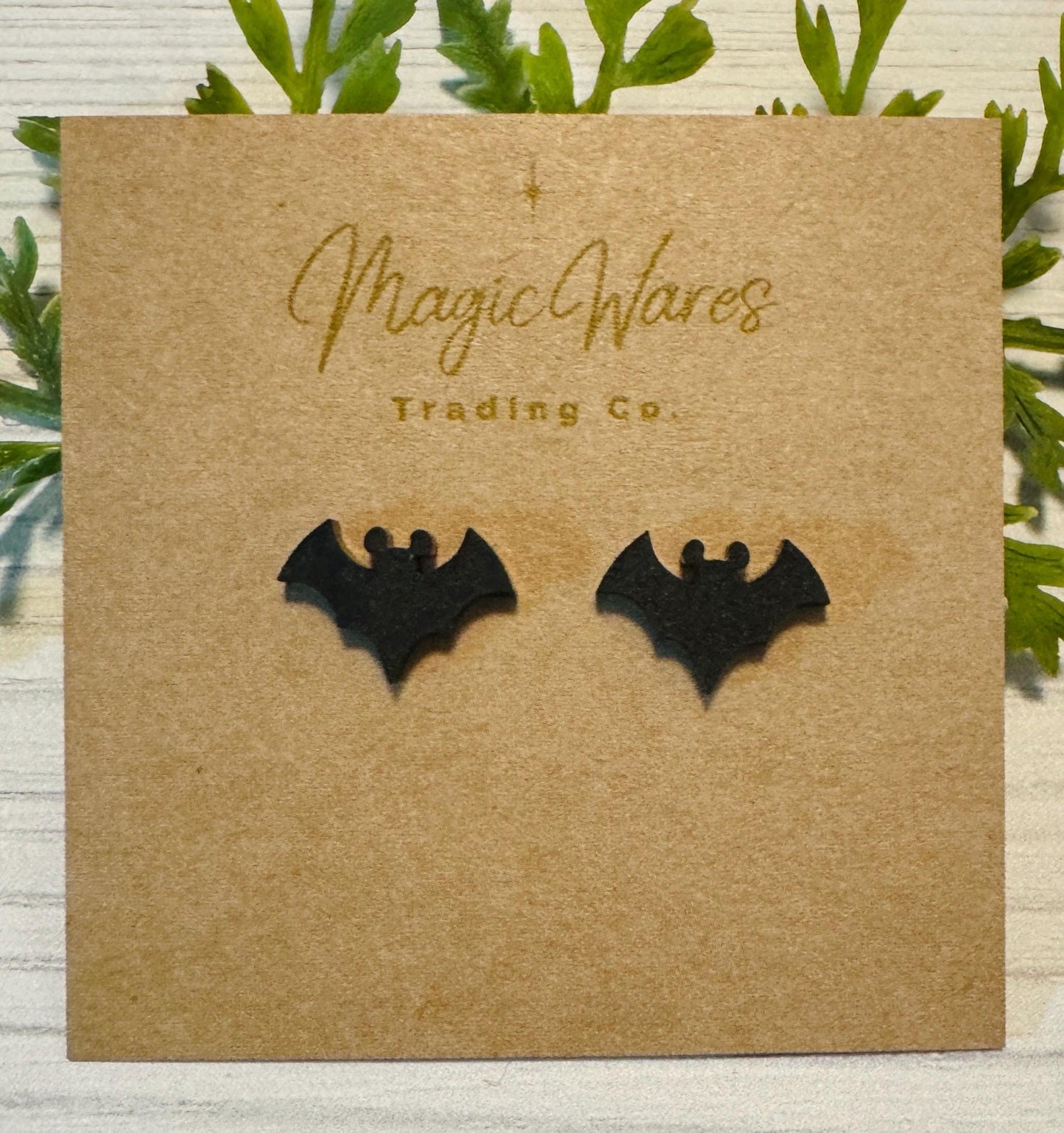 Bat Stud Laser cut Black Matte acrylic Halloween earrings Vampire Bat earrings Not so scary Halloween earrings