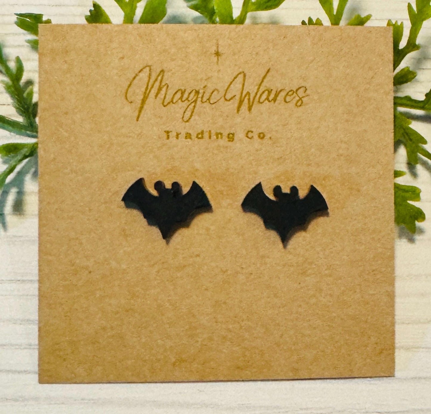 Bat Stud Laser cut Black Matte acrylic Halloween earrings Vampire Bat earrings Not so scary Halloween earrings