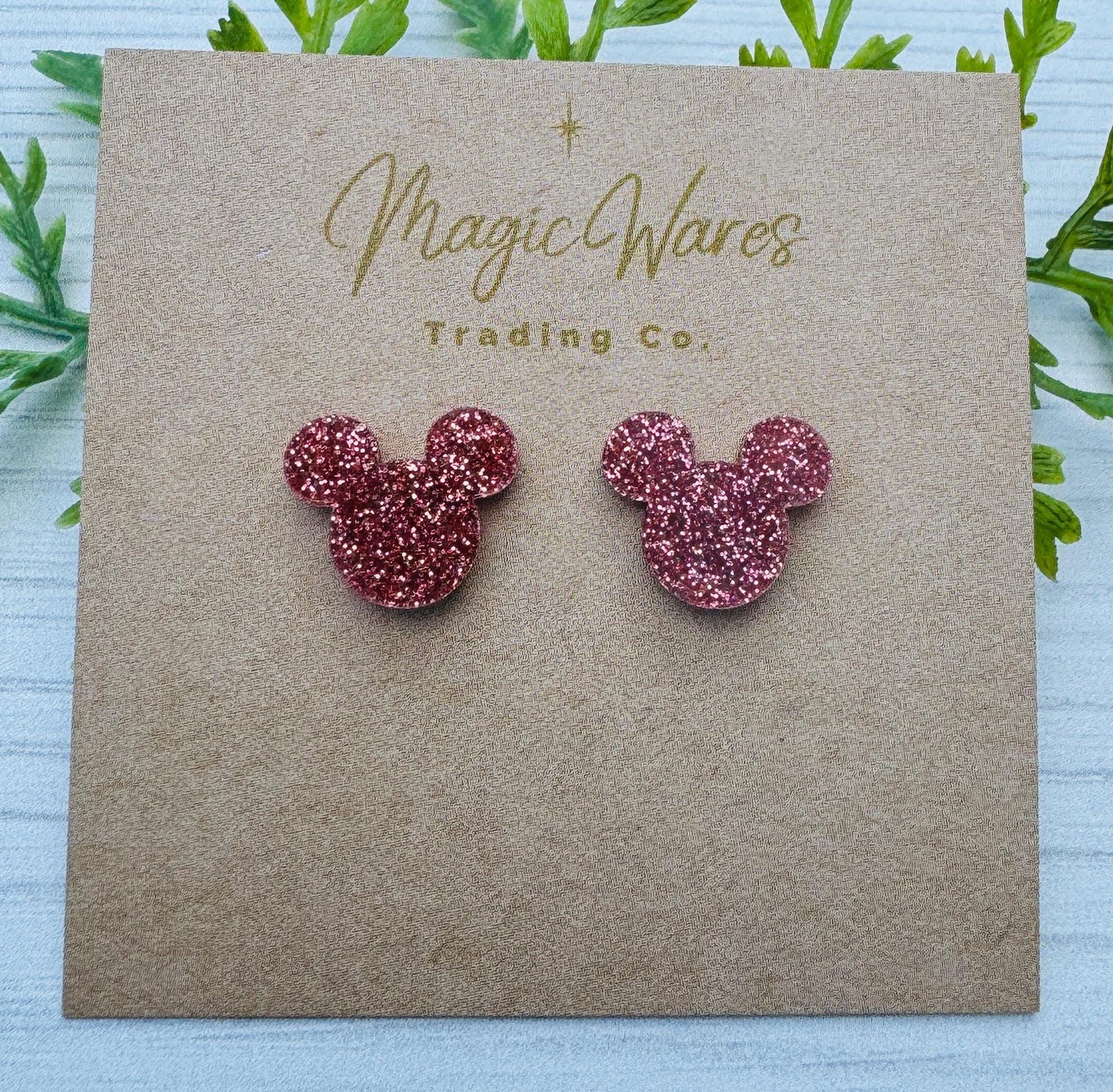 Antique Rose Glitter Stud Earrings Multi Color Glitter, Laser Cut Post Earrings Pierced Earlobe Glitter Post earrings