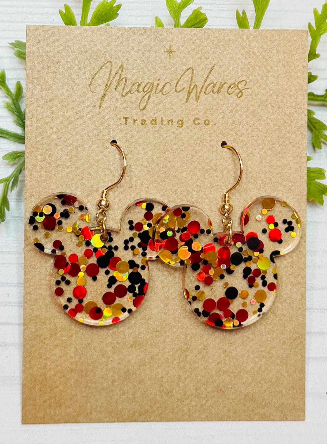 Mickey Dots Mouse head shaped Dangle Earrings, Laser cut Glitter Dot Acrylic Earrings, Glitter earrings, Mickeys Birthday Earrings