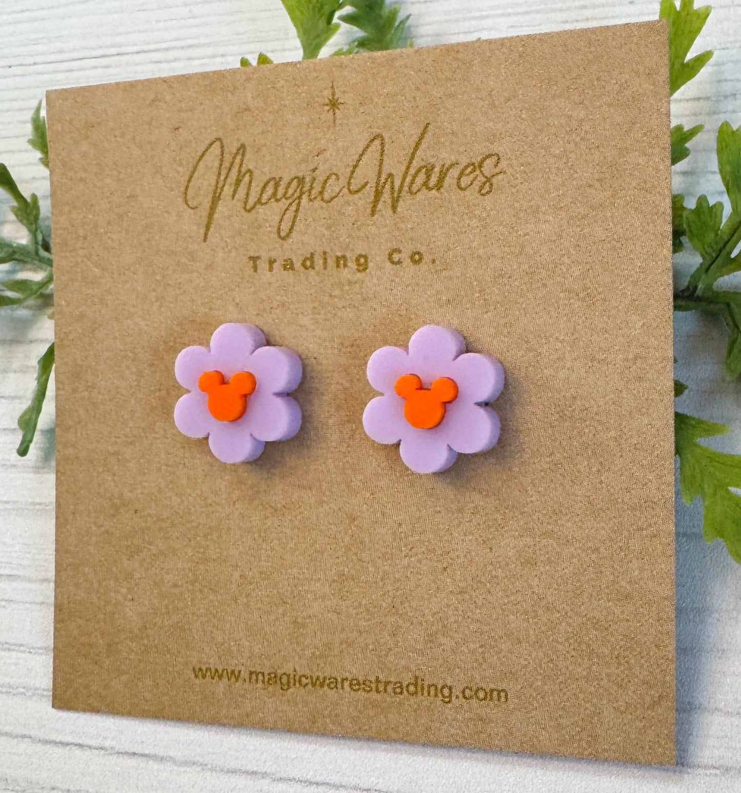 Daisy Stud Earrings, Figment inspired Laser Cut Post Earrings, Flower and Garden Earrings, Mickey Flower earrings
