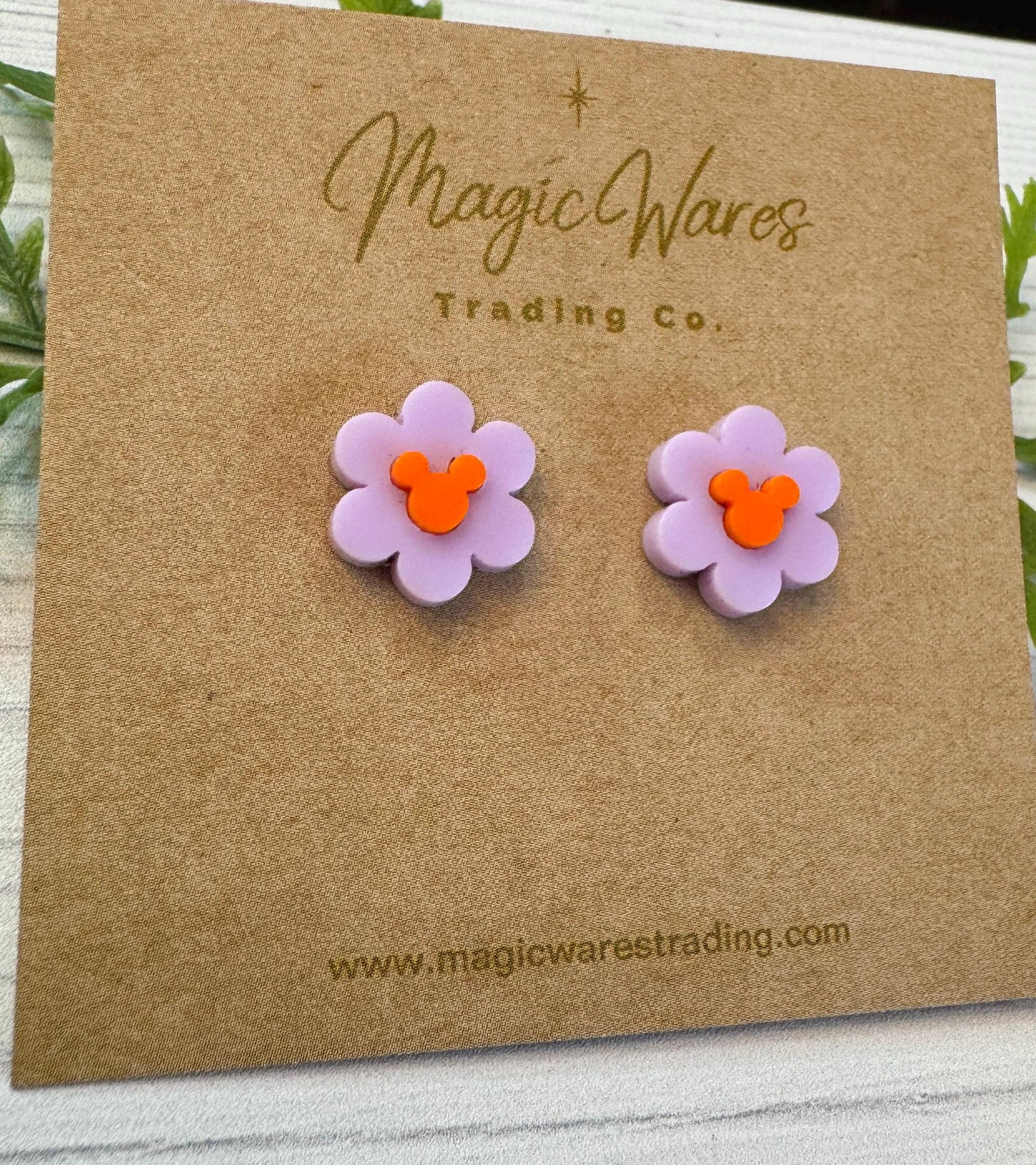 Daisy Stud Earrings, Figment inspired Laser Cut Post Earrings, Flower and Garden Earrings, Mickey Flower earrings