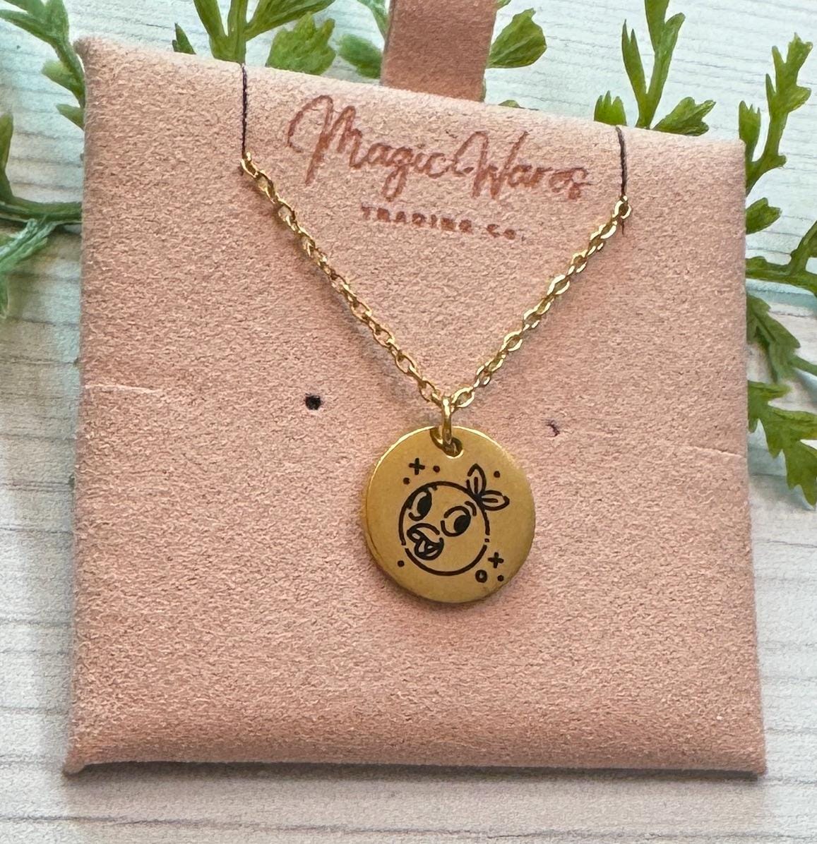 Florida Bird Engraved Stainless Steel Necklace, Laser Engraved Necklace, Epcot Inspired Flower and Garden Necklace, Personalized Jewelry