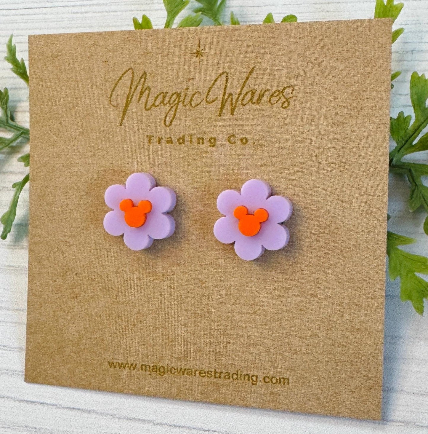 Daisy Stud Earrings, Figment inspired Laser Cut Post Earrings, Flower and Garden Earrings, Mickey Flower earrings