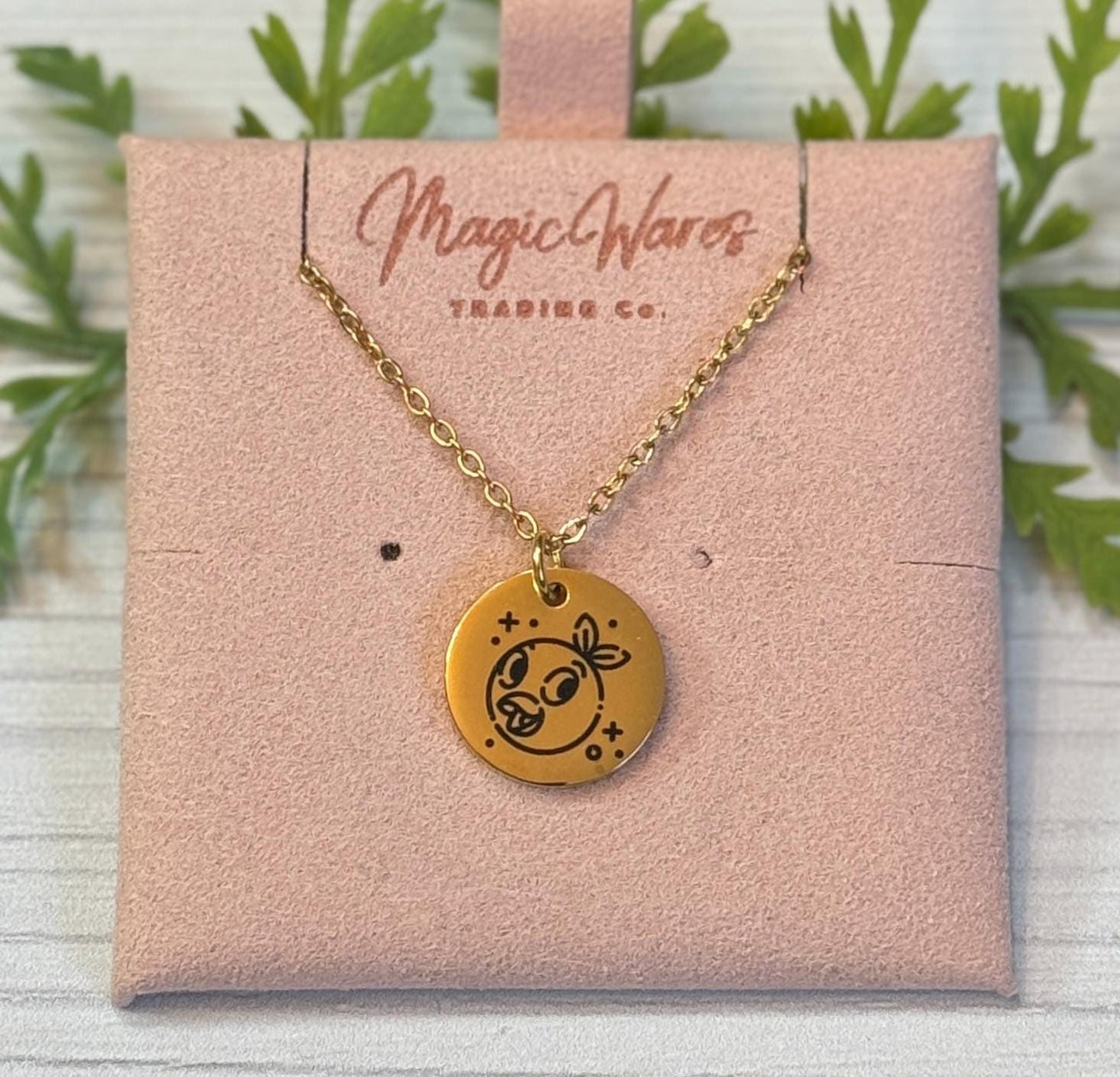 Florida Bird Engraved Stainless Steel Necklace, Laser Engraved Necklace, Epcot Inspired Flower and Garden Necklace, Personalized Jewelry