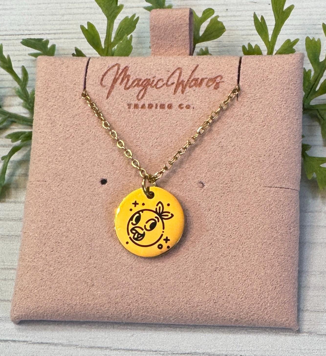 Florida Bird Engraved Stainless Steel Necklace, Laser Engraved Necklace, Epcot Inspired Flower and Garden Necklace, Personalized Jewelry