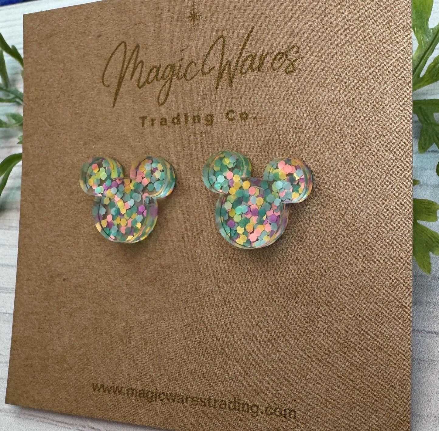 Pastel Confetti Glitter Stud Earrings Multi Color Glitter, Laser Cut Post Earrings Pierced Earlobe Glitter Post earrings, Spring earrings