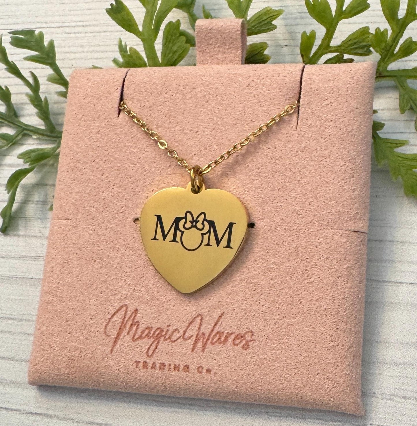 Mom Engraved Stainless Steel Necklace, Silver or Gold Laser Engraved Necklace, Most Magical Mom Necklace, Gift for Mom, Mothers Day Gift
