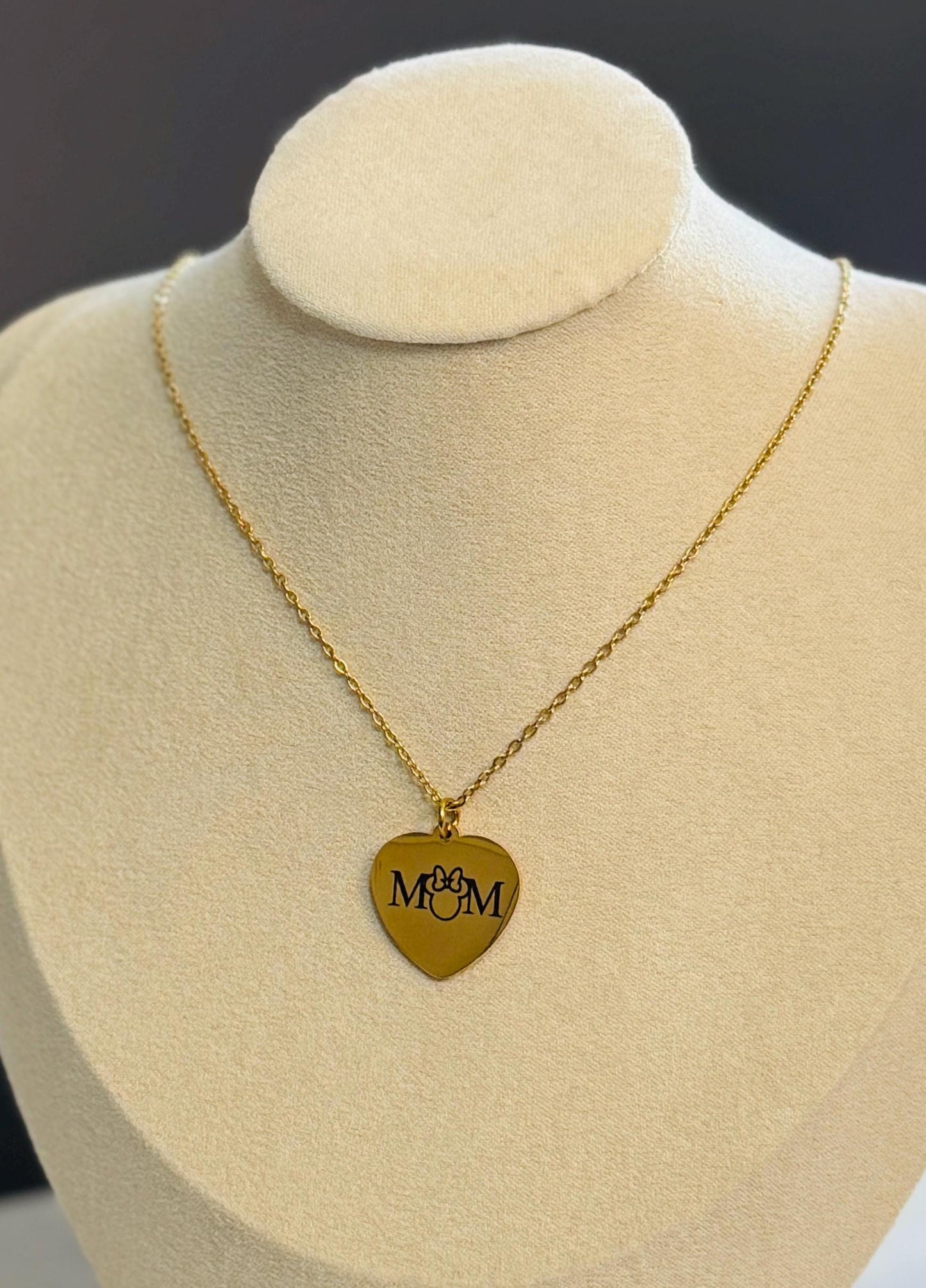 Mom Engraved Stainless Steel Necklace, Silver or Gold Laser Engraved Necklace, Most Magical Mom Necklace, Gift for Mom, Mothers Day Gift