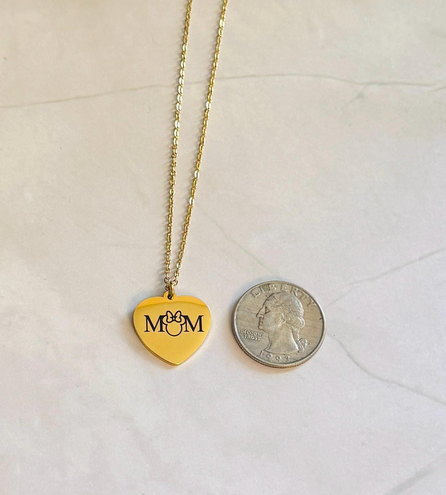 Mom Engraved Stainless Steel Necklace, Silver or Gold Laser Engraved Necklace, Most Magical Mom Necklace, Gift for Mom, Mothers Day Gift
