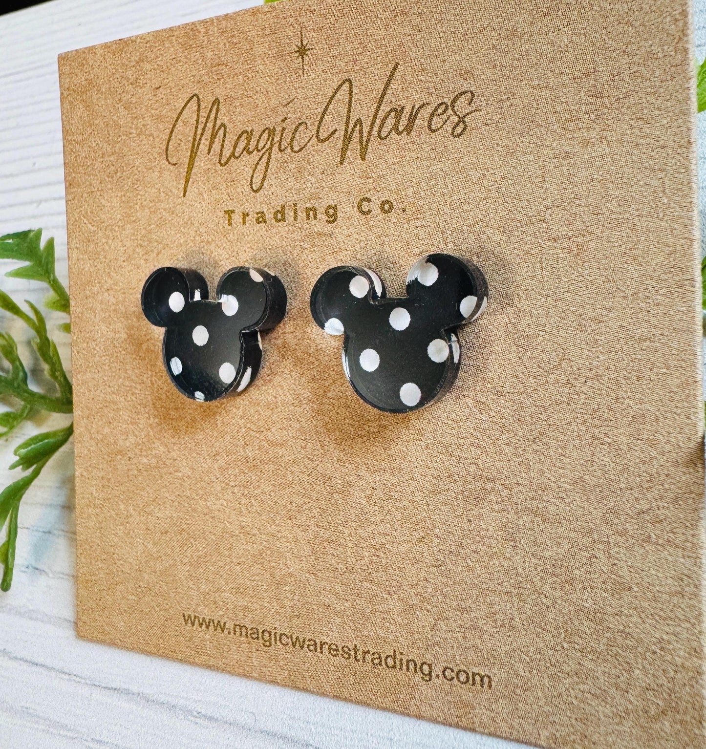 Black Polka Dot Stud Earring, Blackwhite polka dots acrylic laser cut post earrings, Halloween earrings, Halloween party earrings