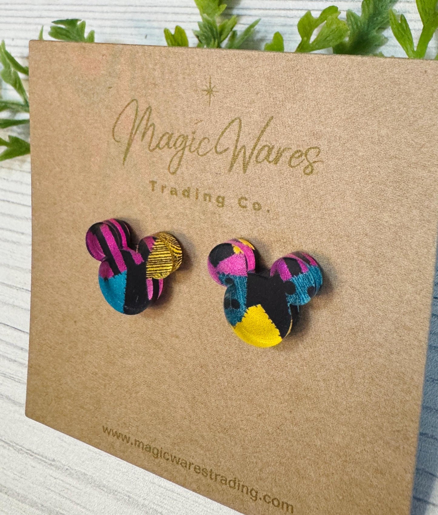 Sally Patchwork Stud Earrings, Laser Cut Acrylic Post Earrings, NBC inspired Earrings, Pierced Earlobe Post earrings, Halloween Earrings