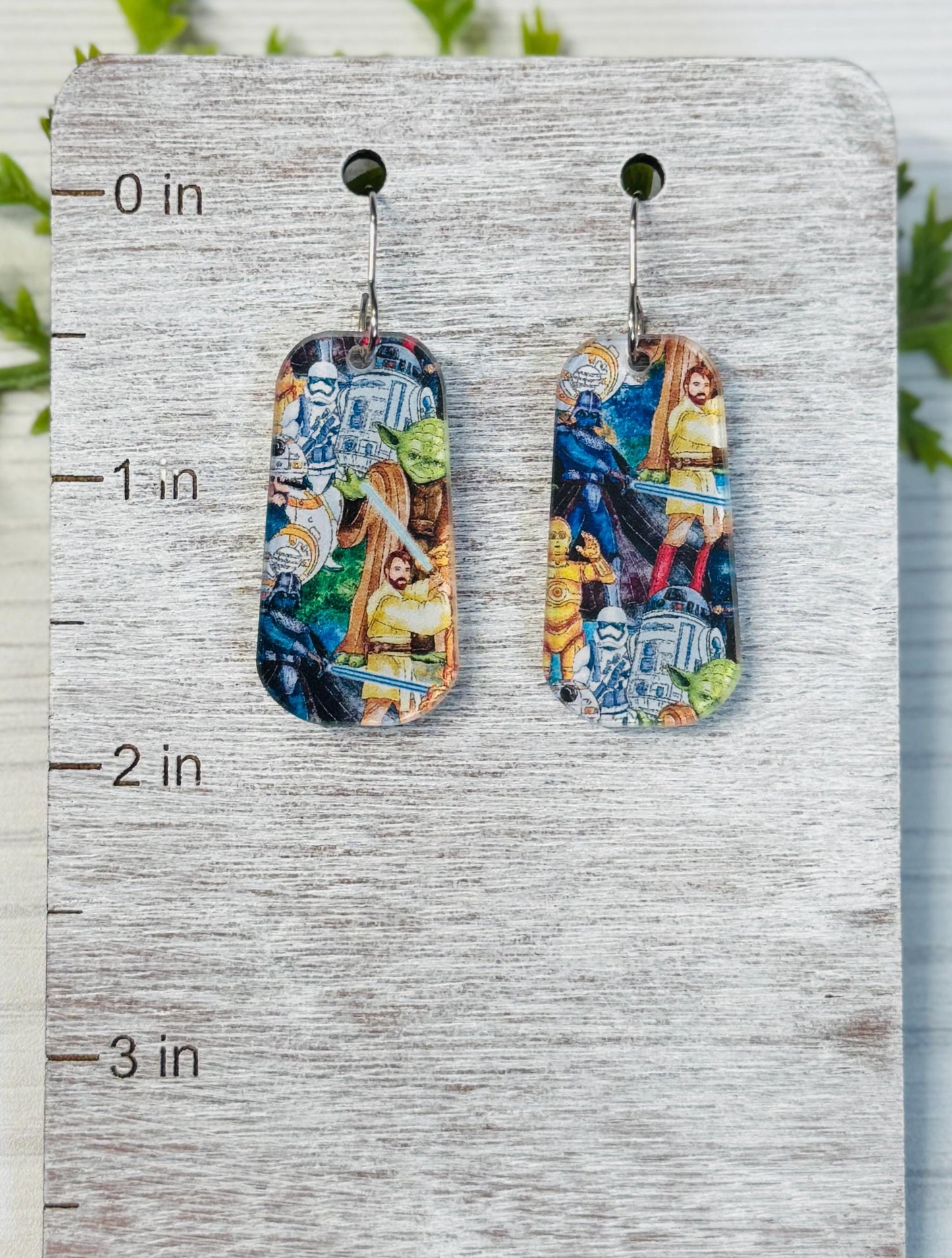 Empire Long Dangle Earrings: Laser Cut Star Wars Inspired Acrylic, Clip-ons available