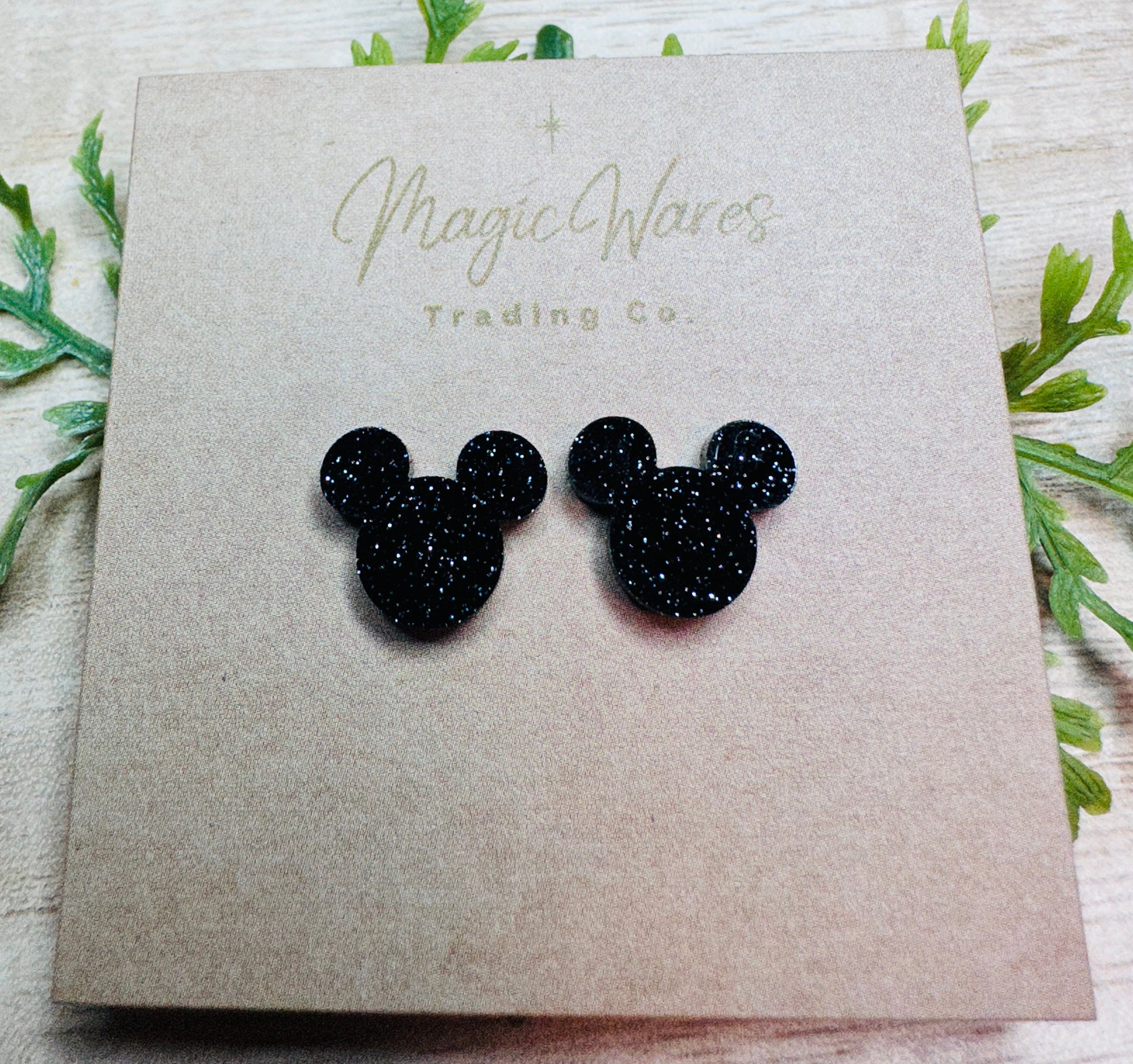 Black Glitter Stud, Laser cut Earrings, Made to order, Laser Engraved, Pierced Earlobe, Stainless Steel, Post earrings