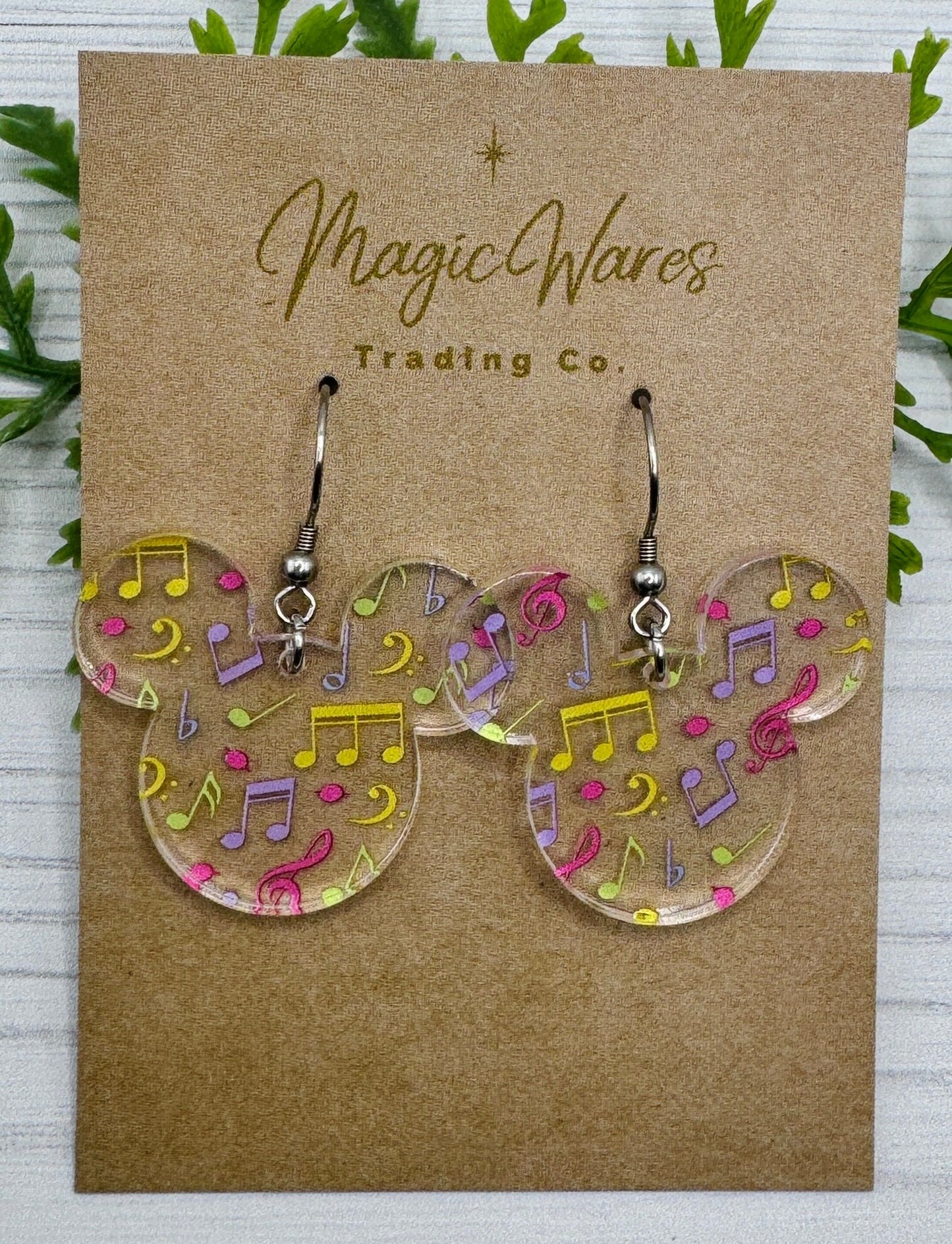 Music Notes Laser Cut Crystal Acrylic Earrings Dangle Earrings Music earrings teacher gift earrings