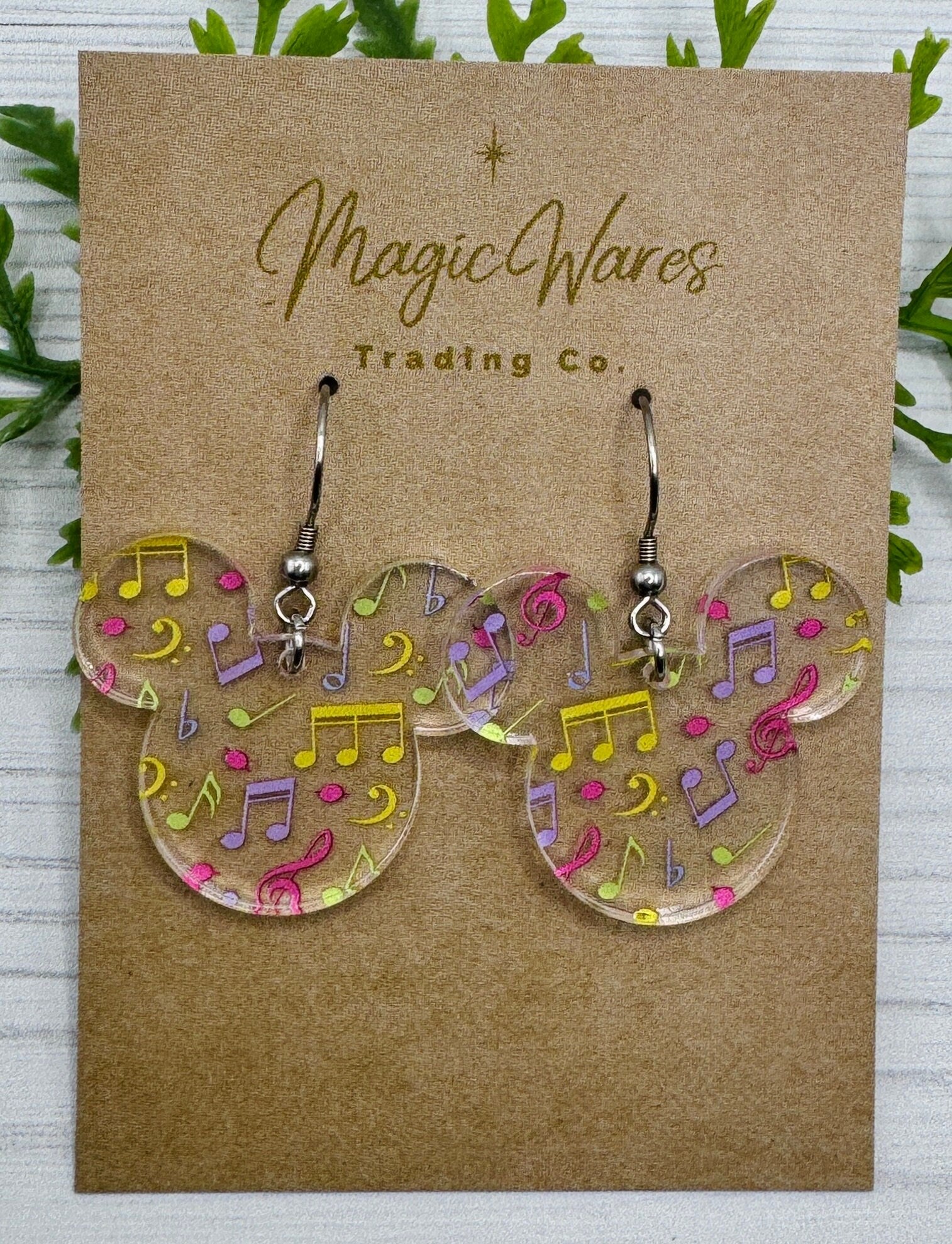 Music Notes Laser Cut Crystal Acrylic Earrings Dangle Earrings Music earrings teacher gift earrings