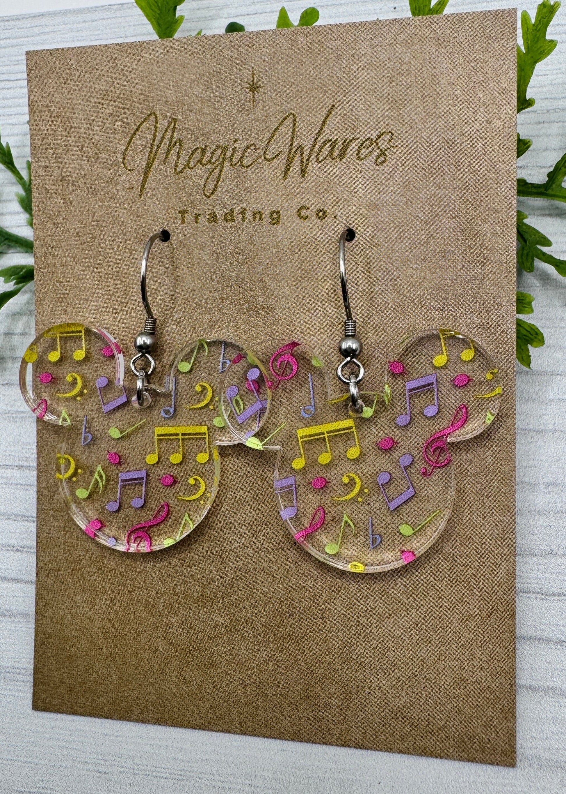 Music Notes Laser Cut Crystal Acrylic Earrings Dangle Earrings Music earrings teacher gift earrings