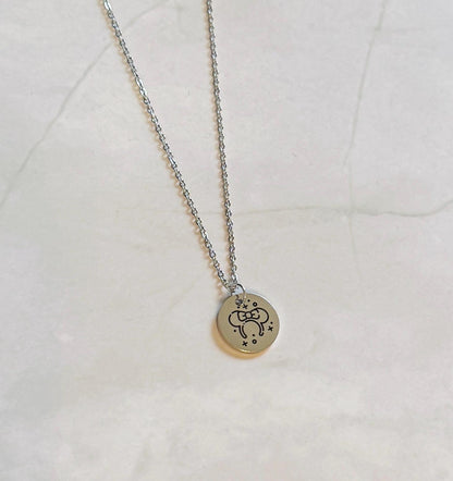 Minnie Ears Engraved Stainless Steel Necklace, Silver or Gold Laser Engraved Necklace, Magic Kingdom Inspired, Personalized Jewelry