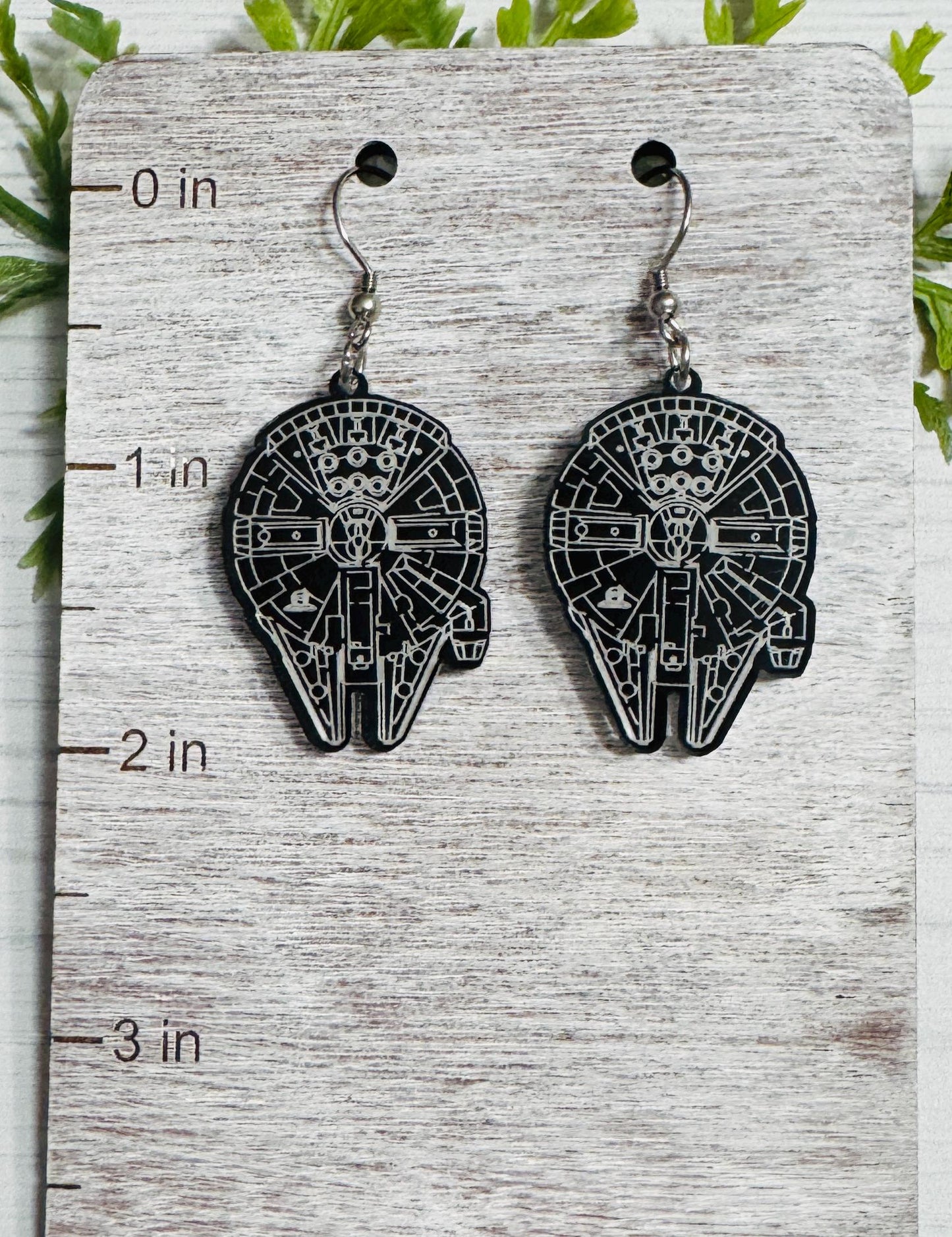 Millennium Flacon Laser cut Acrylic Earrings, Star Wars inspired Dangle earrings, May the Fourth Earrings, Gift for Star Wars fan earrings