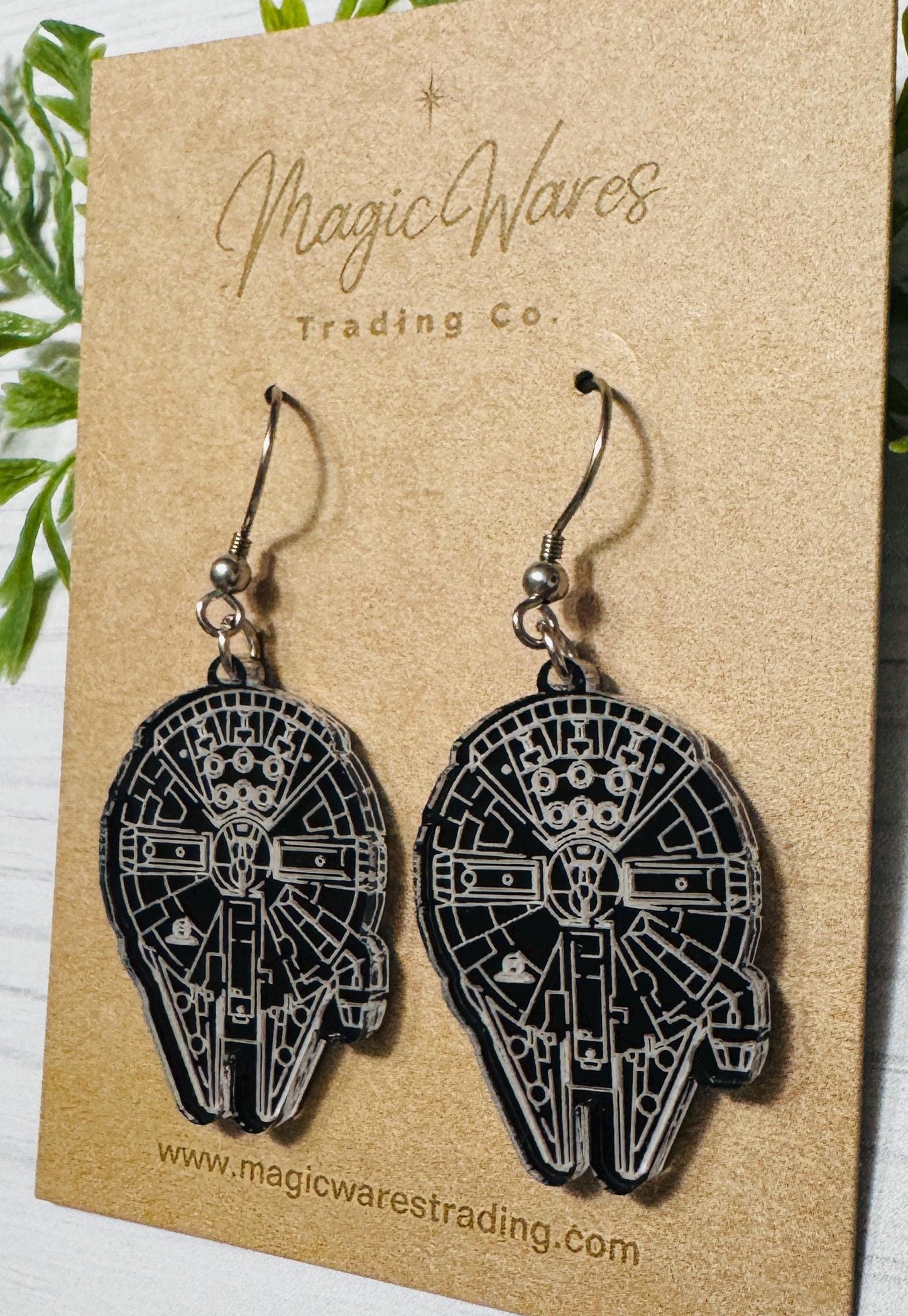 Millennium Flacon Laser cut Acrylic Earrings, Star Wars inspired Dangle earrings, May the Fourth Earrings, Gift for Star Wars fan earrings