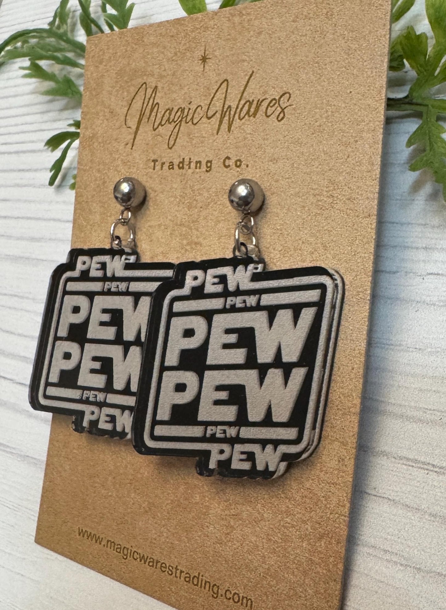 Pew Pew Laser cut Acrylic Earrings, Star Wars inspired Dangle earrings, May the Fourth be with you Earrings, Gift for Star Wars fans