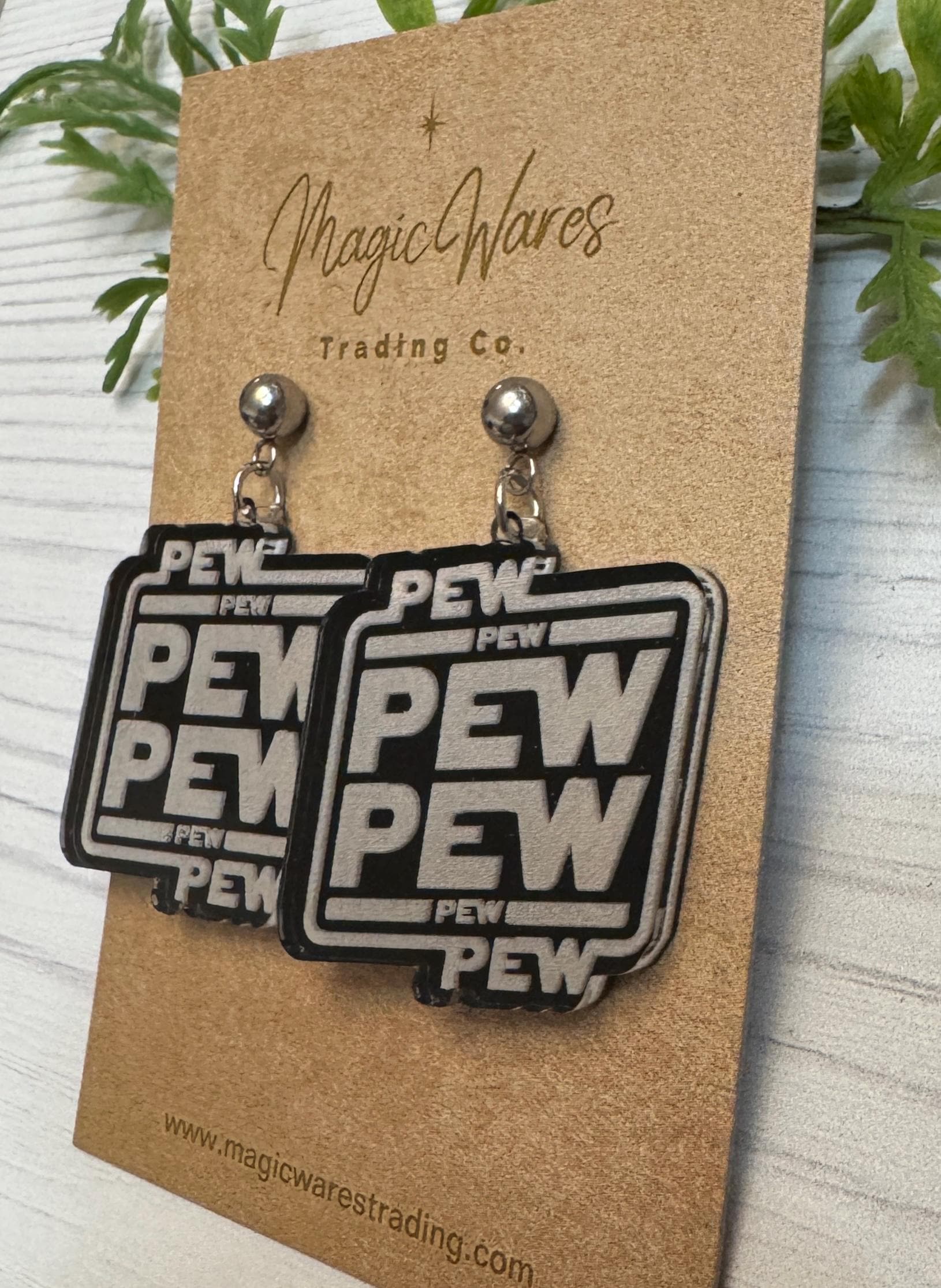 Pew Pew Laser cut Acrylic Earrings, Star Wars inspired Dangle earrings, May the Fourth be with you Earrings, Gift for Star Wars fans