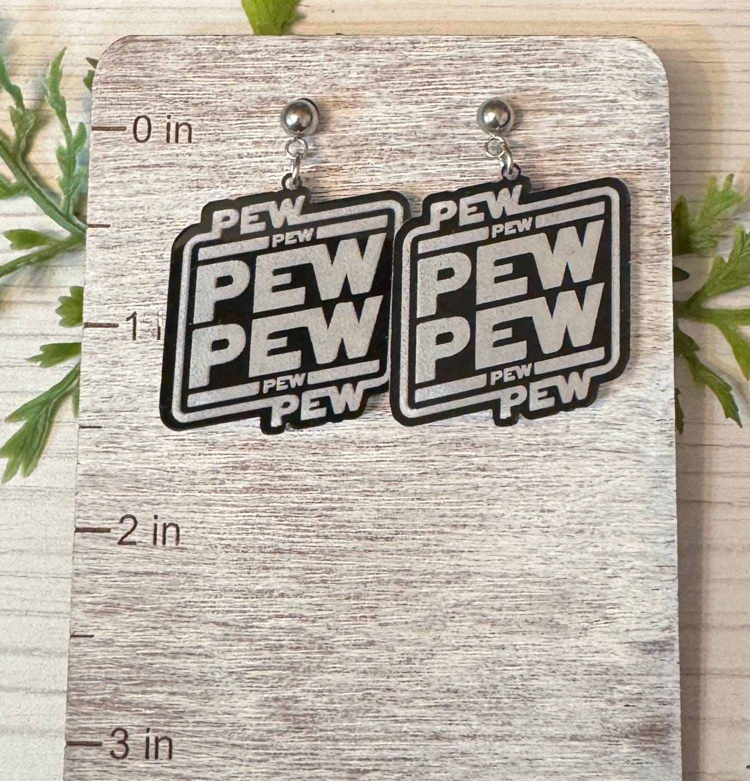 Pew Pew Laser cut Acrylic Earrings, Star Wars inspired Dangle earrings, May the Fourth be with you Earrings, Gift for Star Wars fans