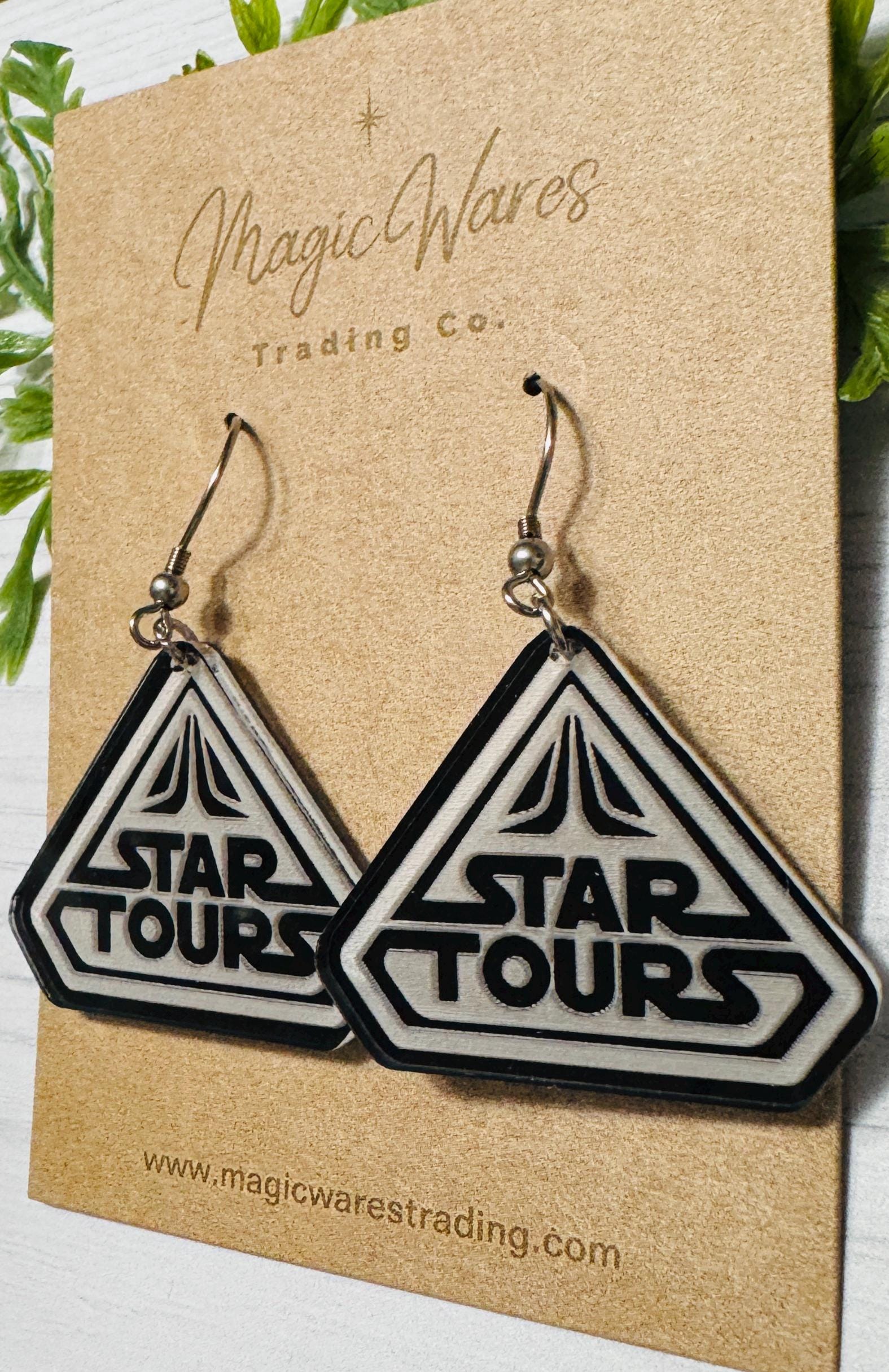 Star Tours Laser cut Acrylic Earrings, Star Wars inspired Dangle earrings, May the Fourth Earrings, Gift for Star Wars fan earrings